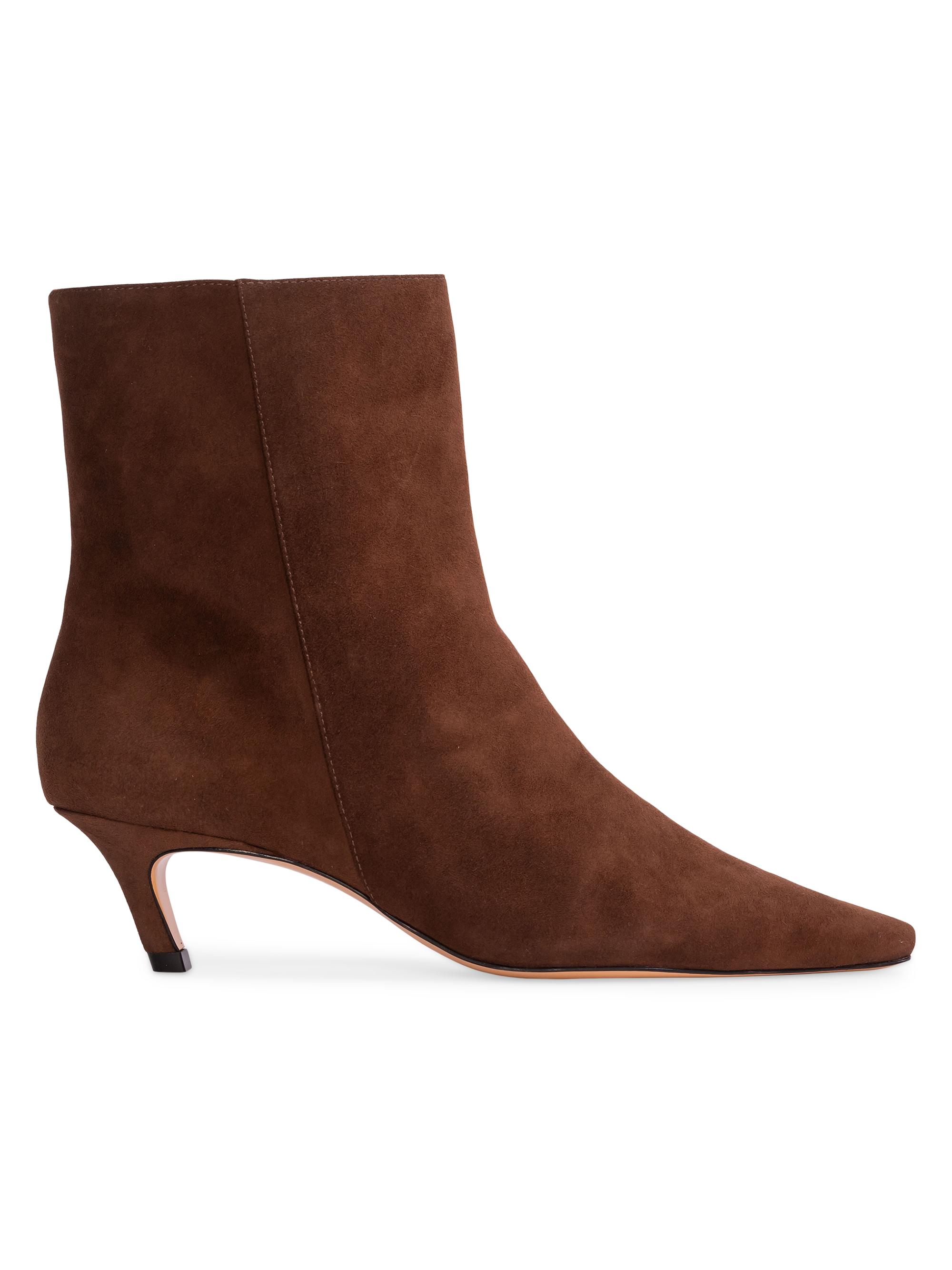 Black Suede Studio Women's Avenue 50MM Suede Ankle Boots - Brown Suede