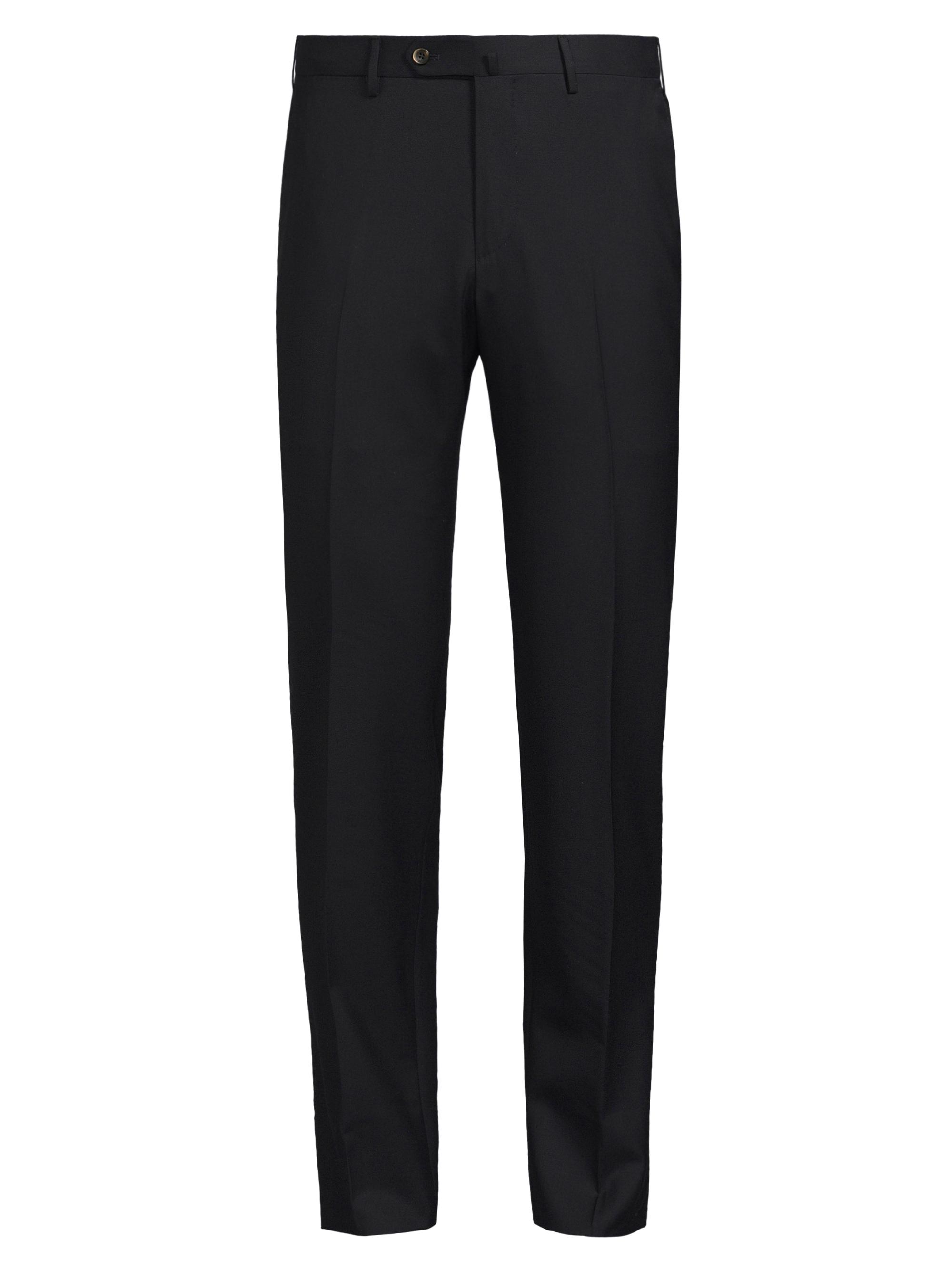 PT Torino Men's High-Performance Wool Button-Tab Slim Trousers - Dark Blue
