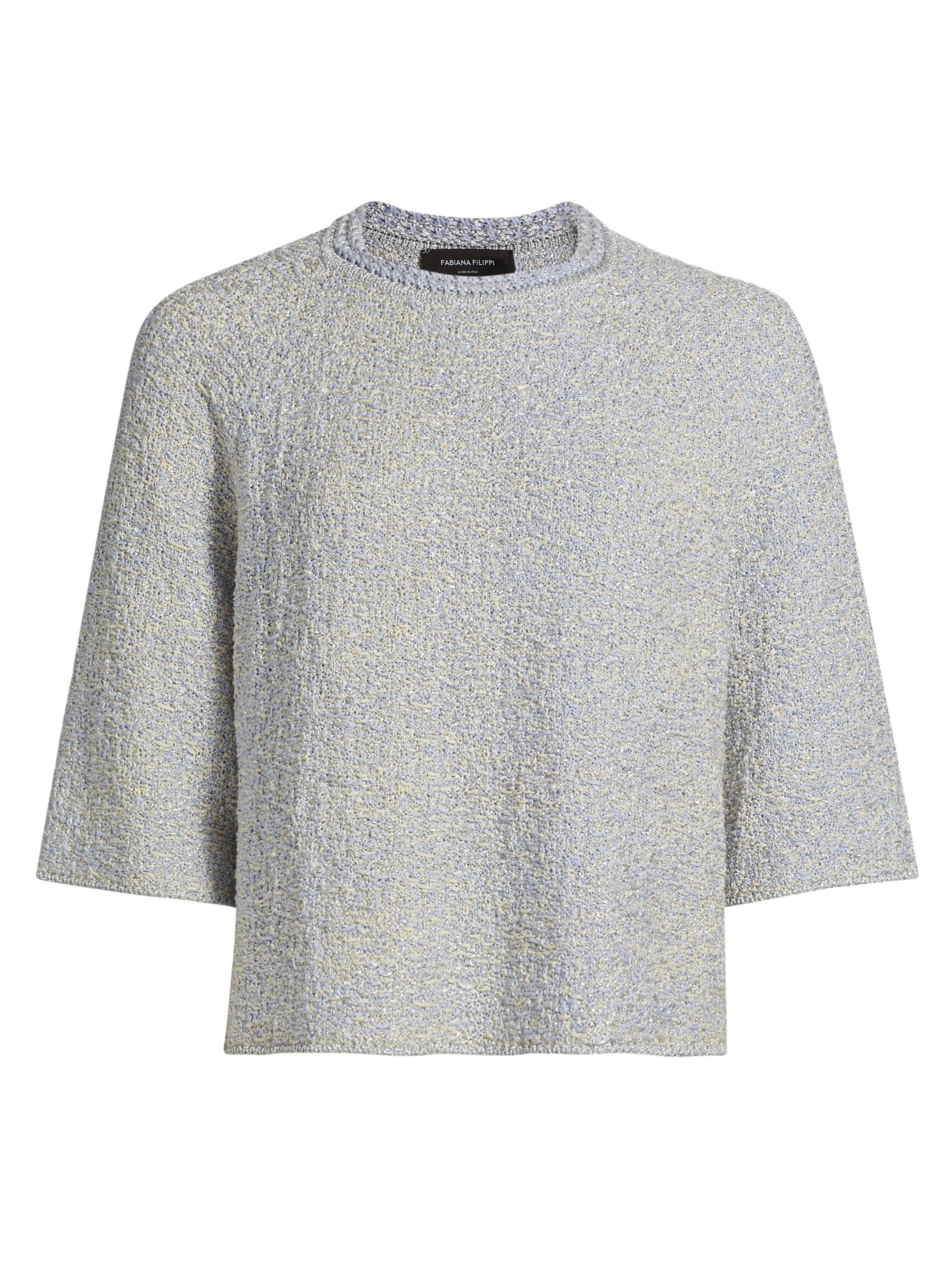 Fabiana Filippi Women's Metallic Tweed Top - Vaniglia Malva