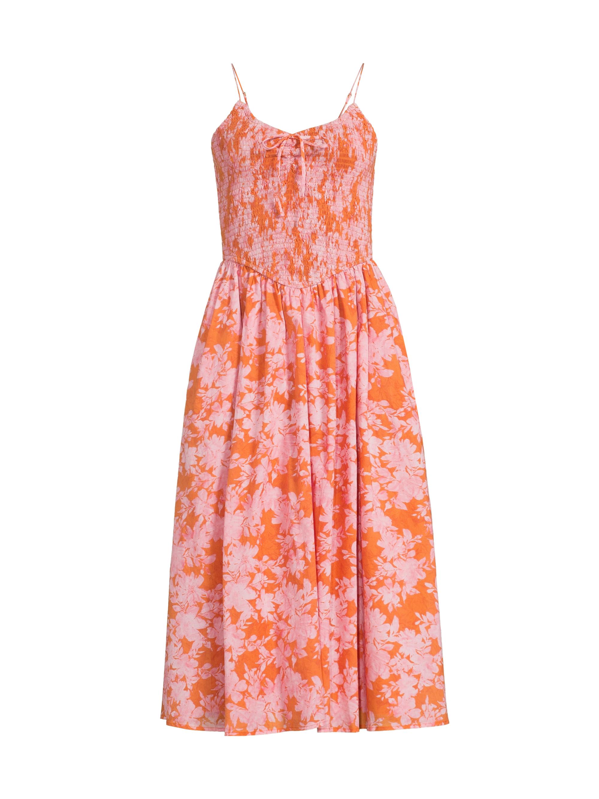 Hutch Women's Spencer Floral Midi-Dress - Orange Vintage Ditsy Floral