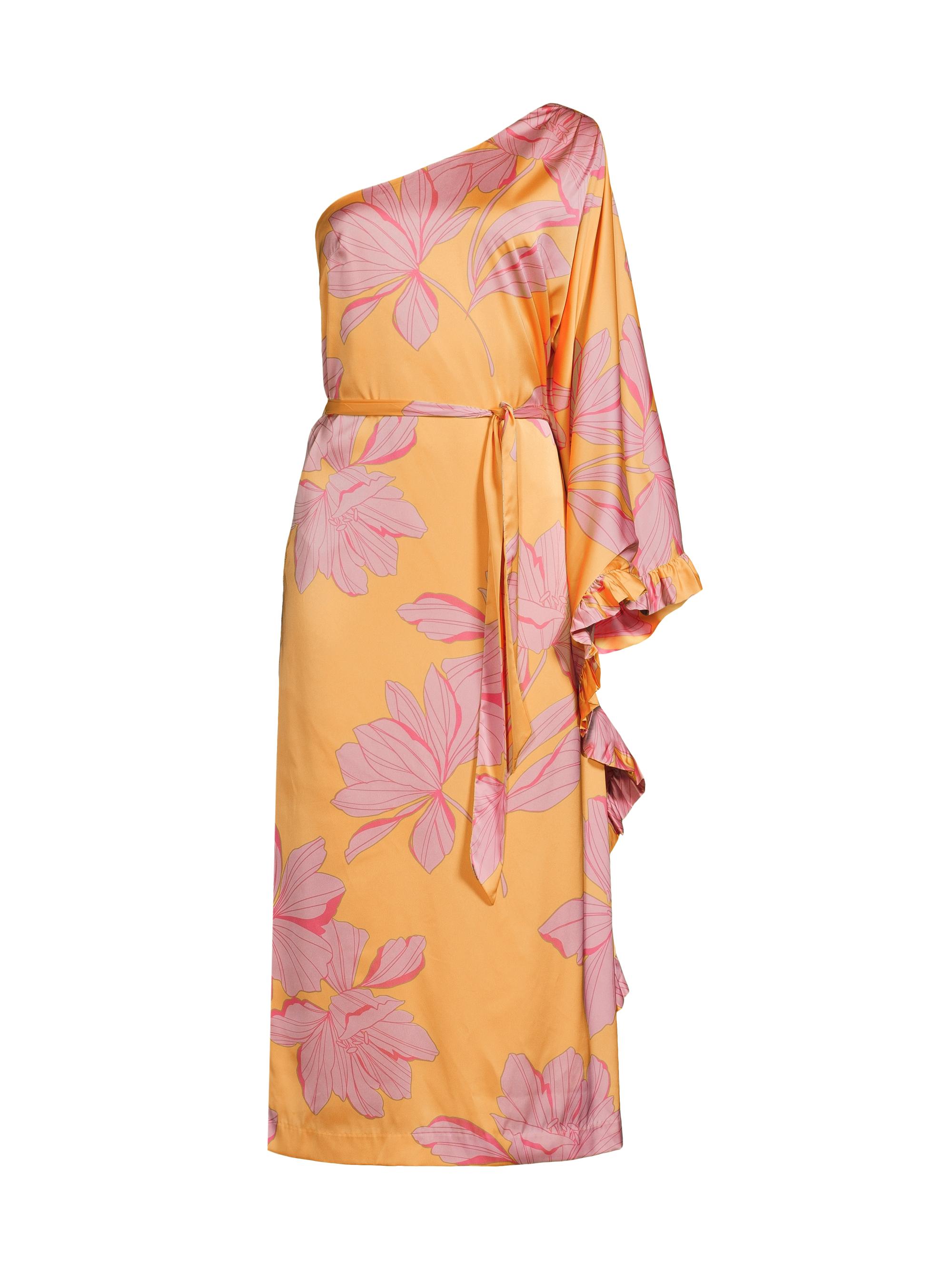 Hutch Women's Moran One-Sleeve Midi Dress - Yellow Three Tone Block