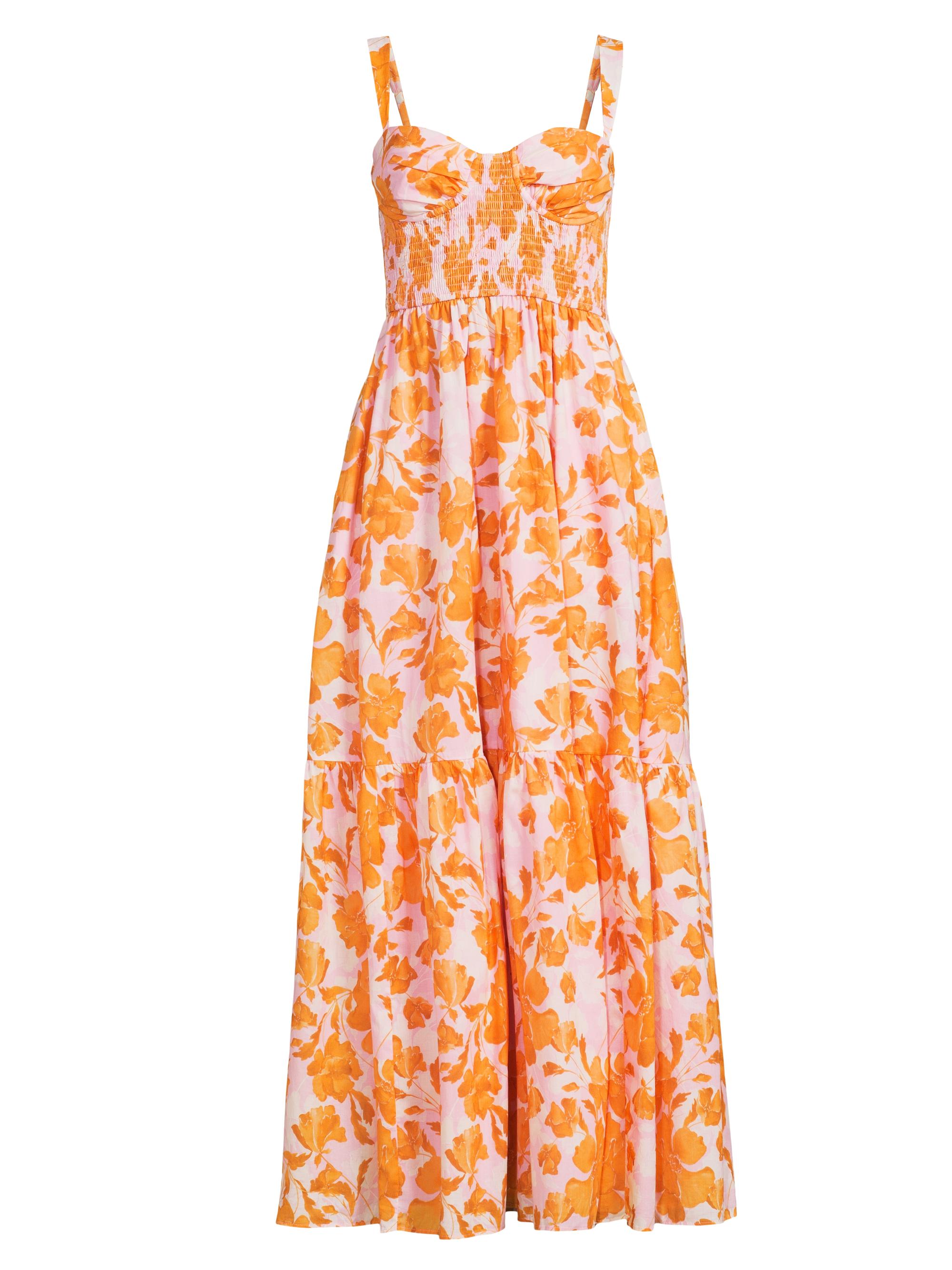 Hutch Women's Stefani Floral Cotton Bustier Maxi Dress - Gold Vintage Vining Floral