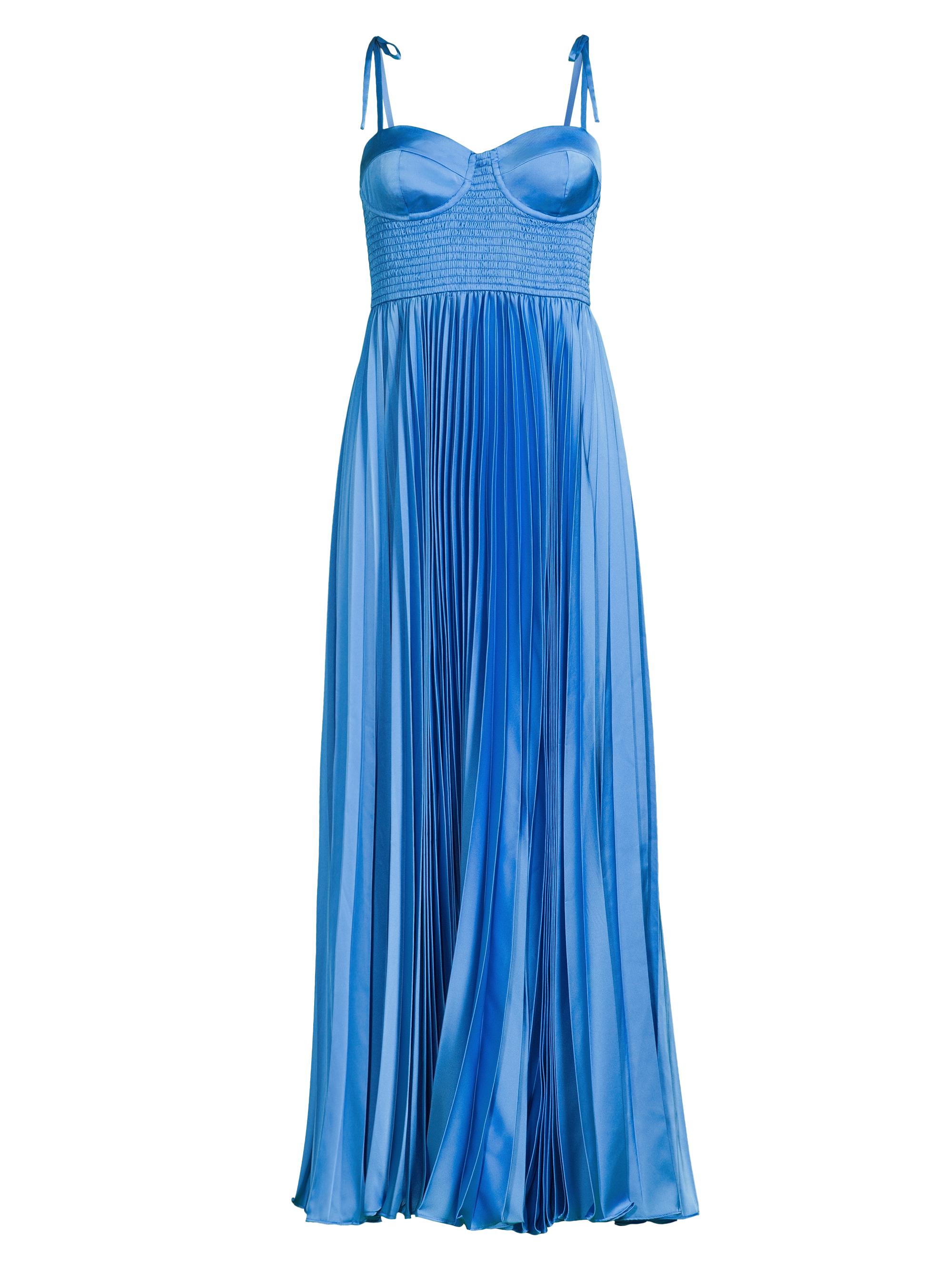 Hutch Women's Ayla Pleated Satin Maxi-Dress - Azure