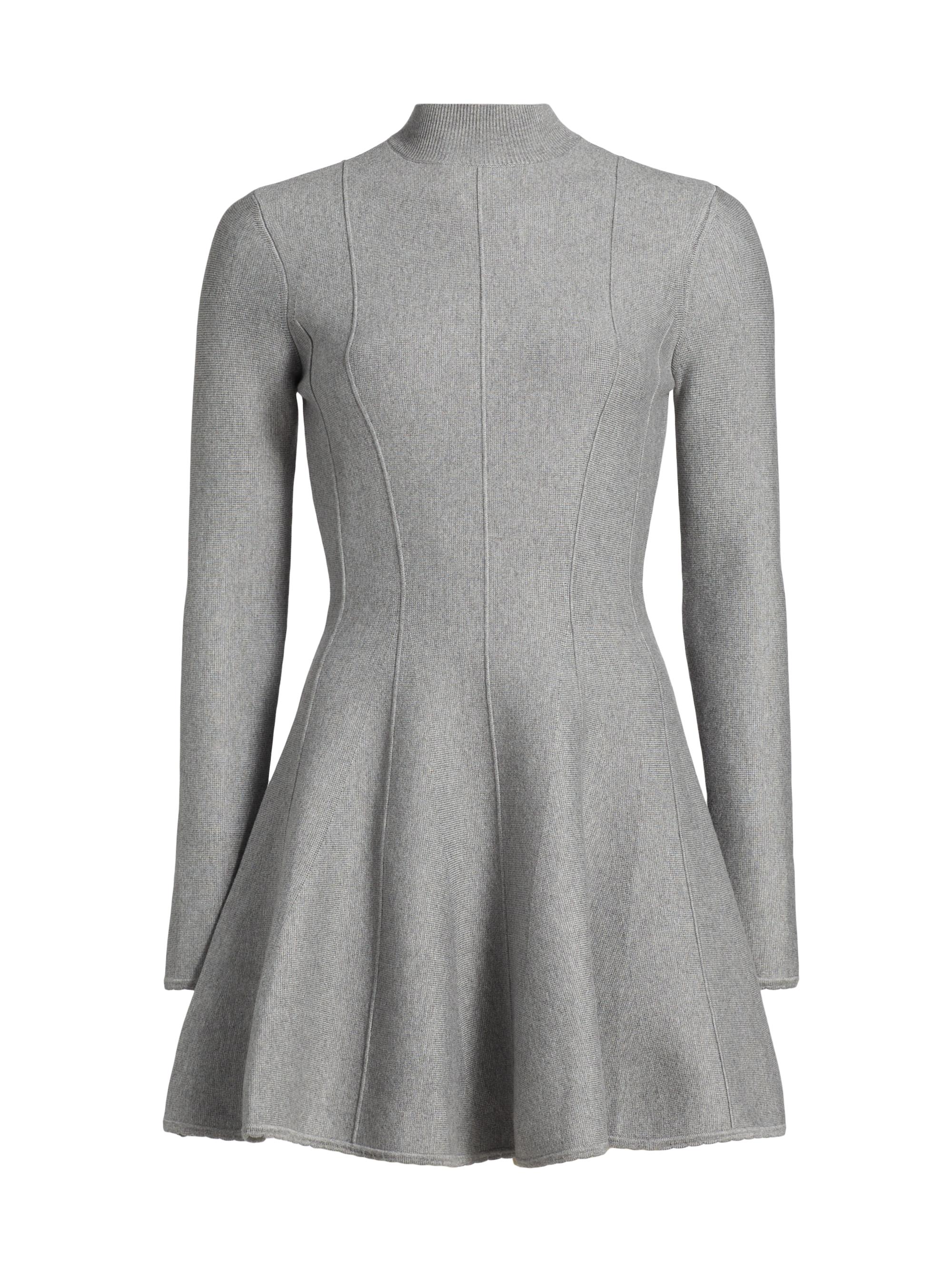 Fleur du Mal Women's Corset Long-Sleeve Minidress - Heather Grey