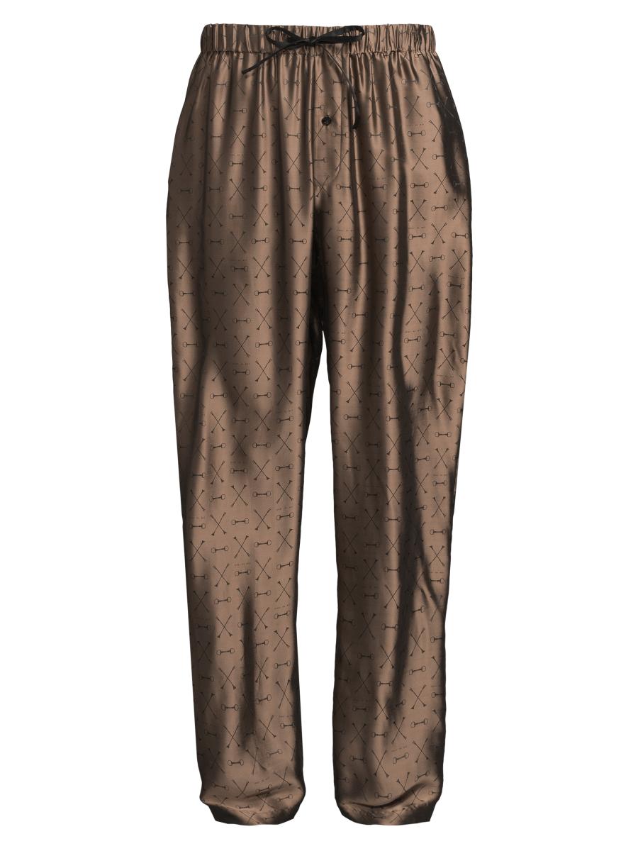 Fleur du Mal Jacquard Silk-Blend Drawstring Pajama Pants | Saks Fifth Avenue
