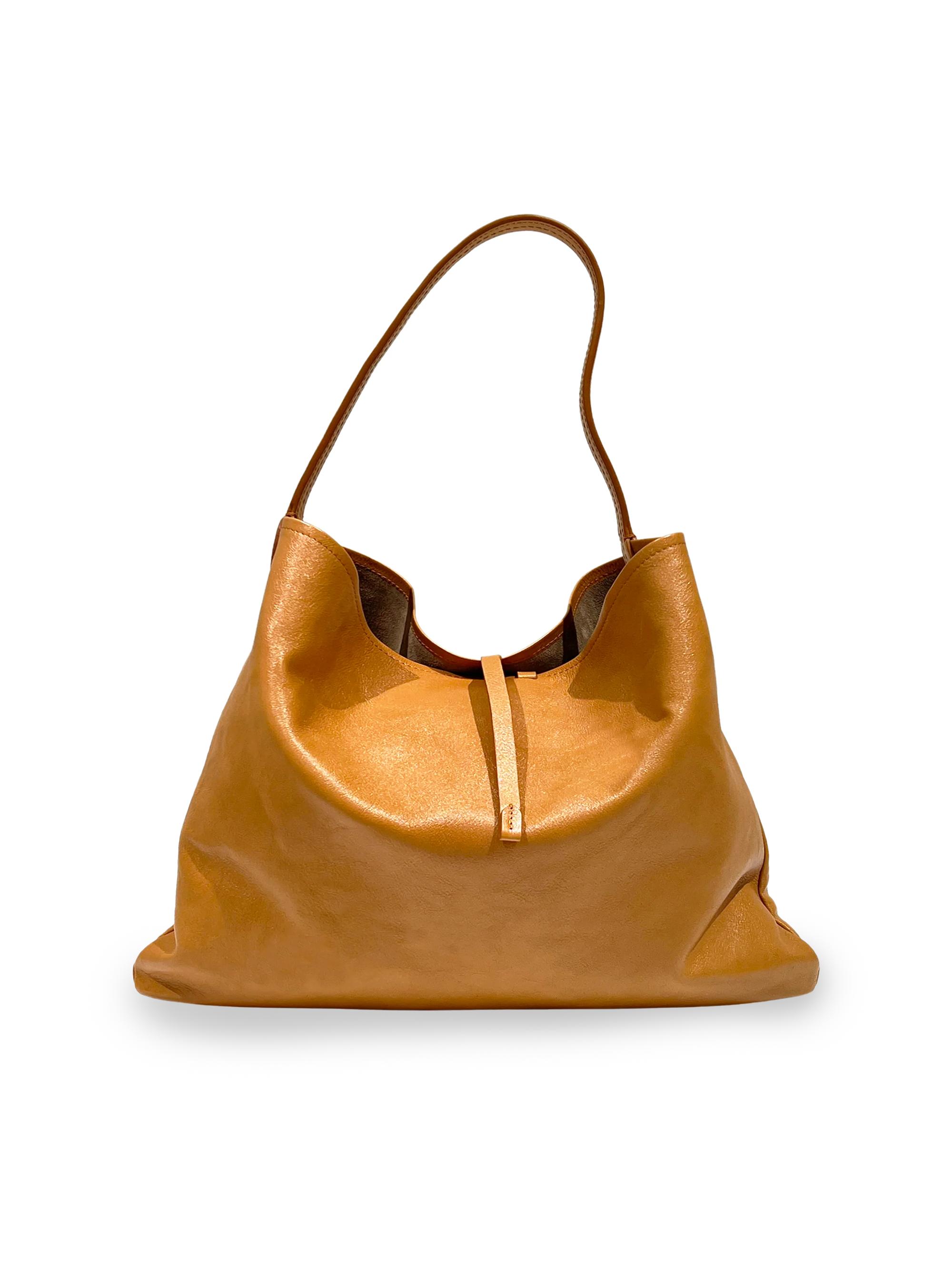 BONASTRE Women's 10 Rue du Perche Leather Tote - Shiny Camel