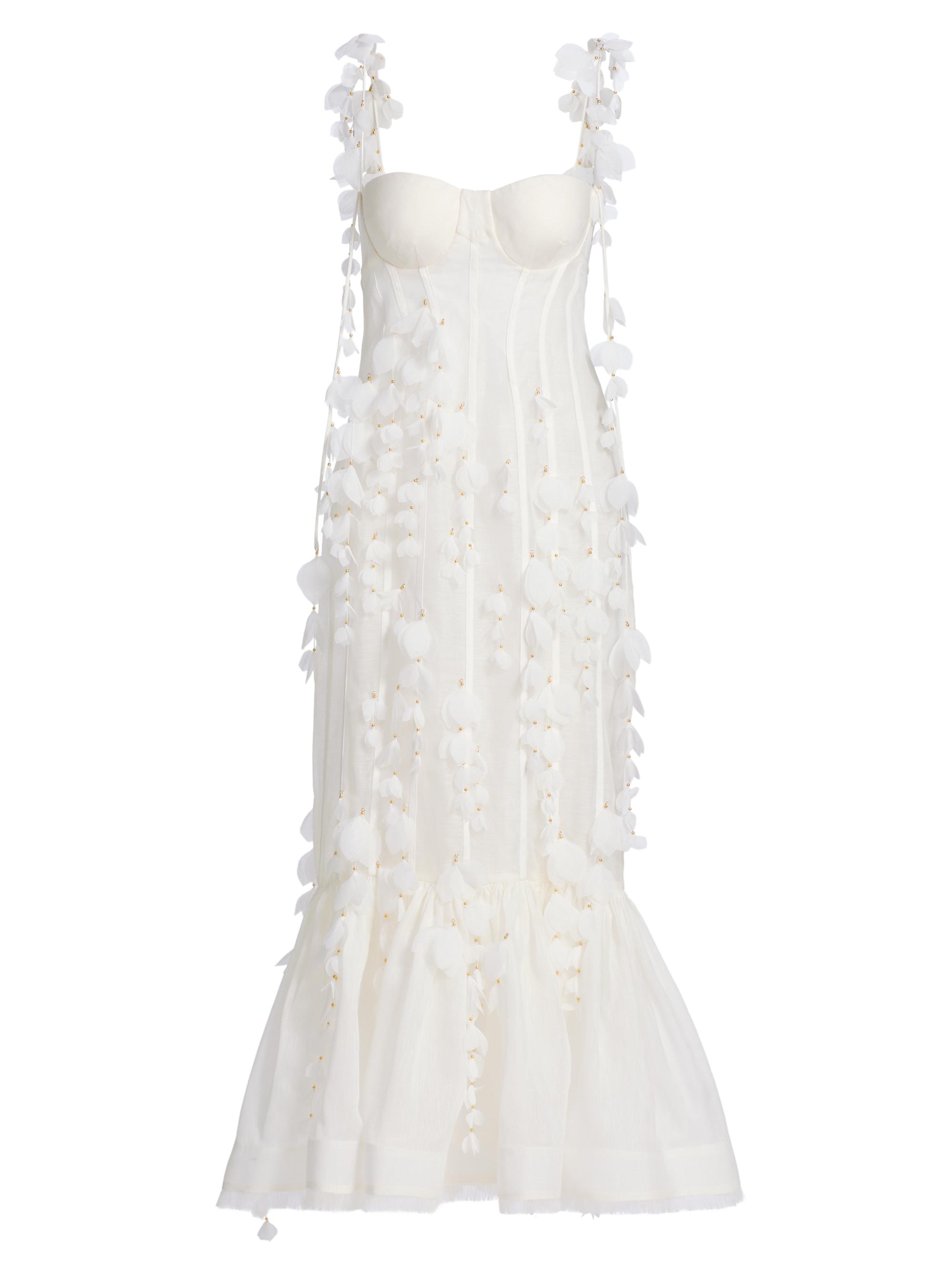 Zimmermann Women's Dawning Petal Linen-Silk Midi-Dress -