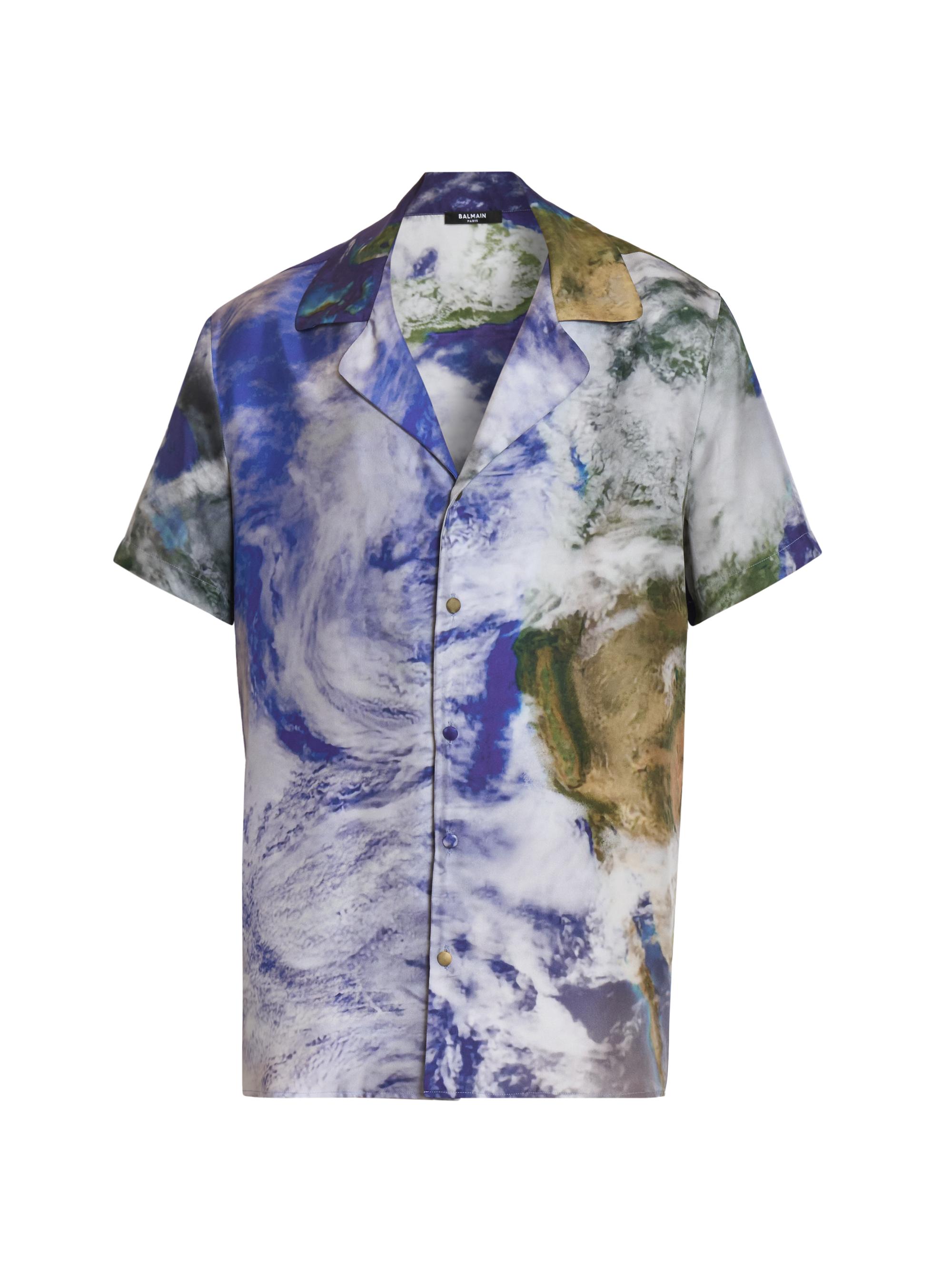 Balmain Men's Earth Silk Camp Shirt