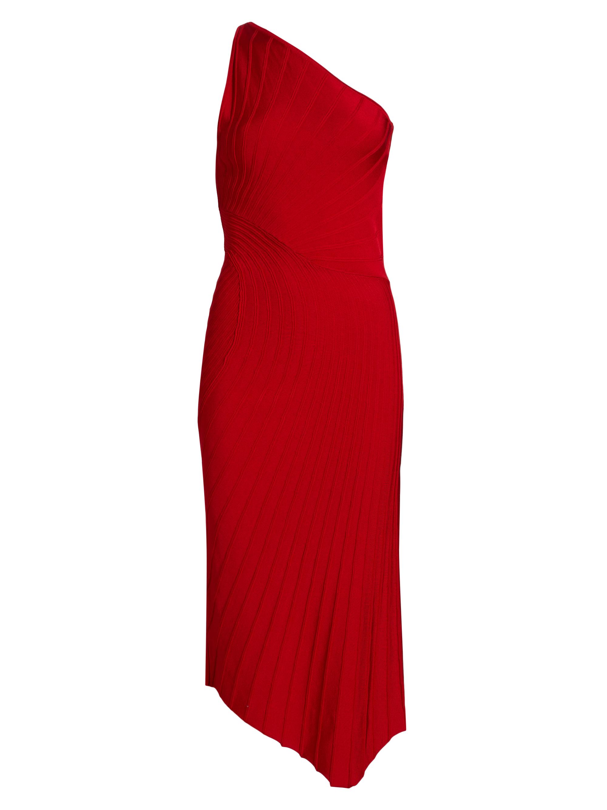 Cult Gaia Women's Raith Rib-Knit Asymmetric Midi Dress - Ghermez