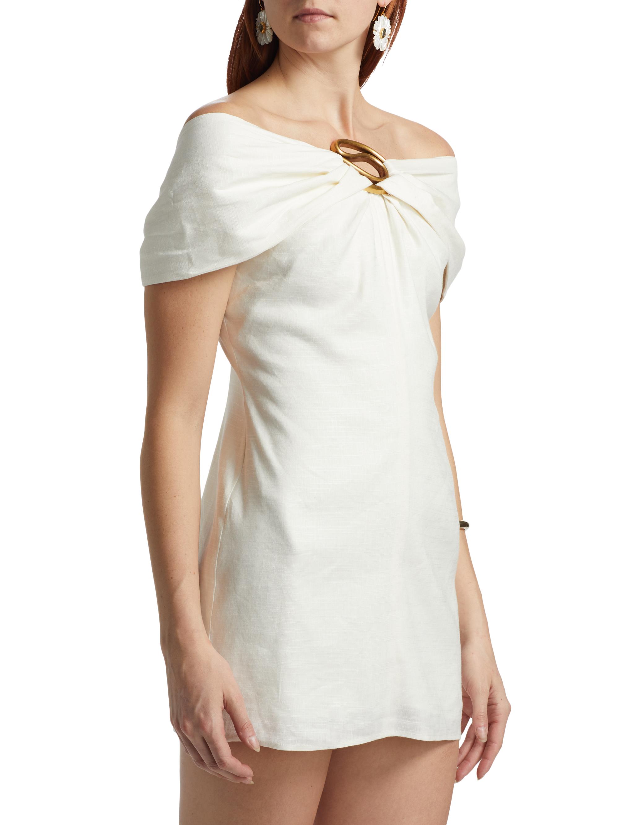 knee length dresses for ladies Positano Volant Linen Long Dress main image 0
