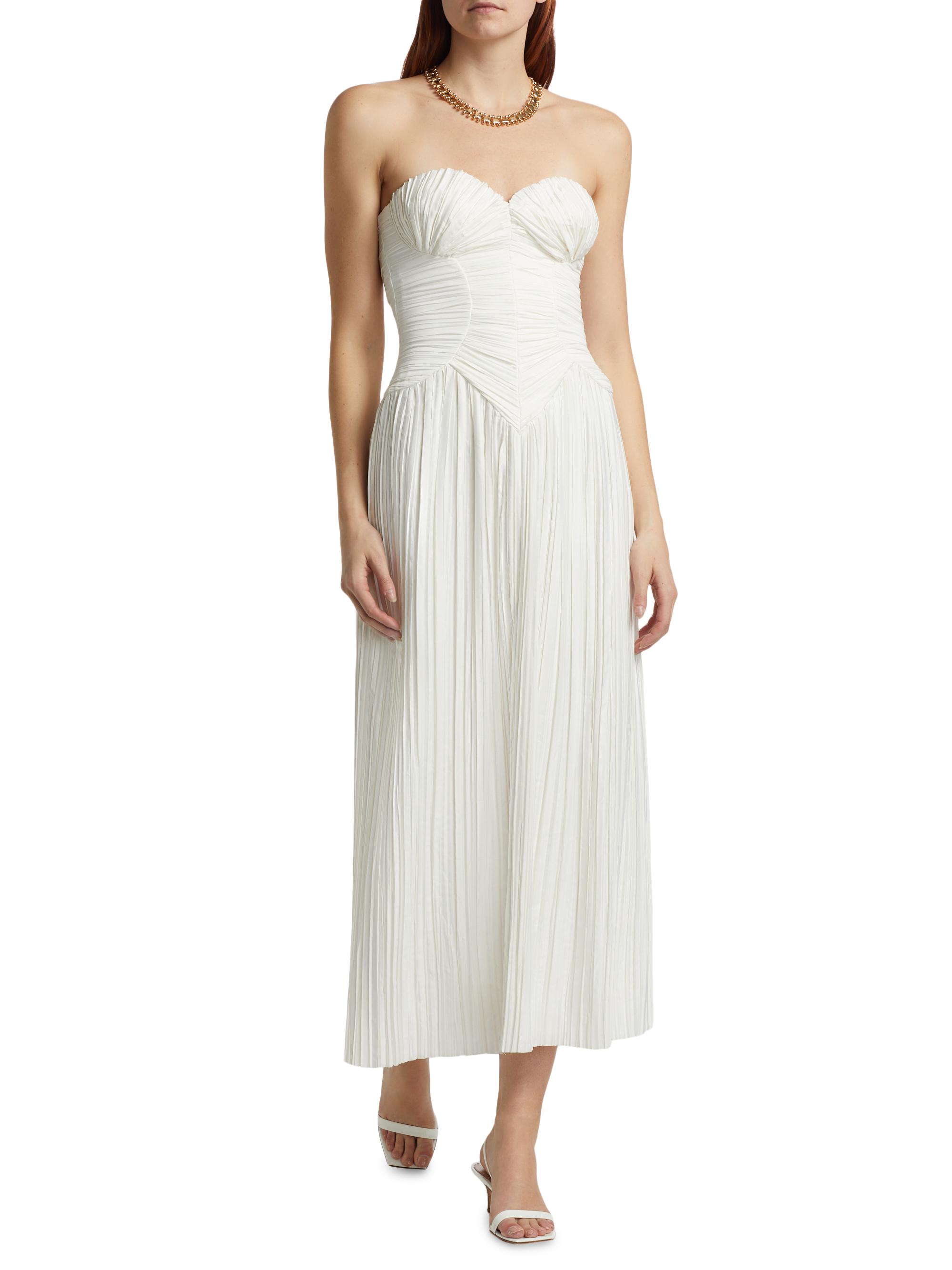 Cult Gaia Ashika Pleated Strapless Gown | Saks Fifth Avenue
