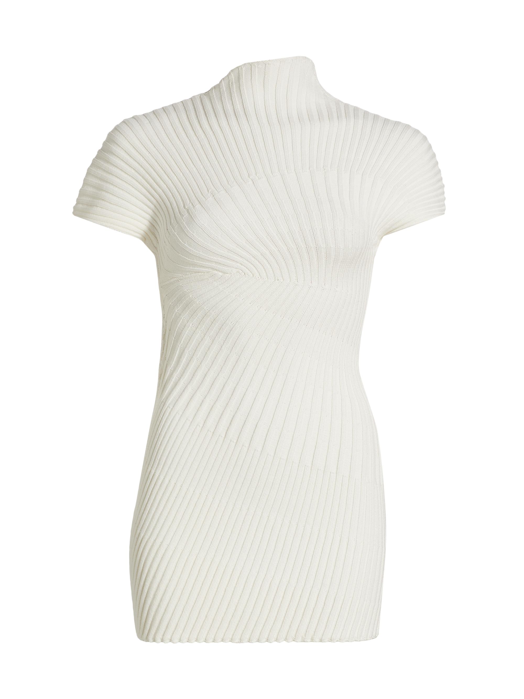 Cult Gaia Women's Luka Rib-Knit Cotton Minidress - Off White