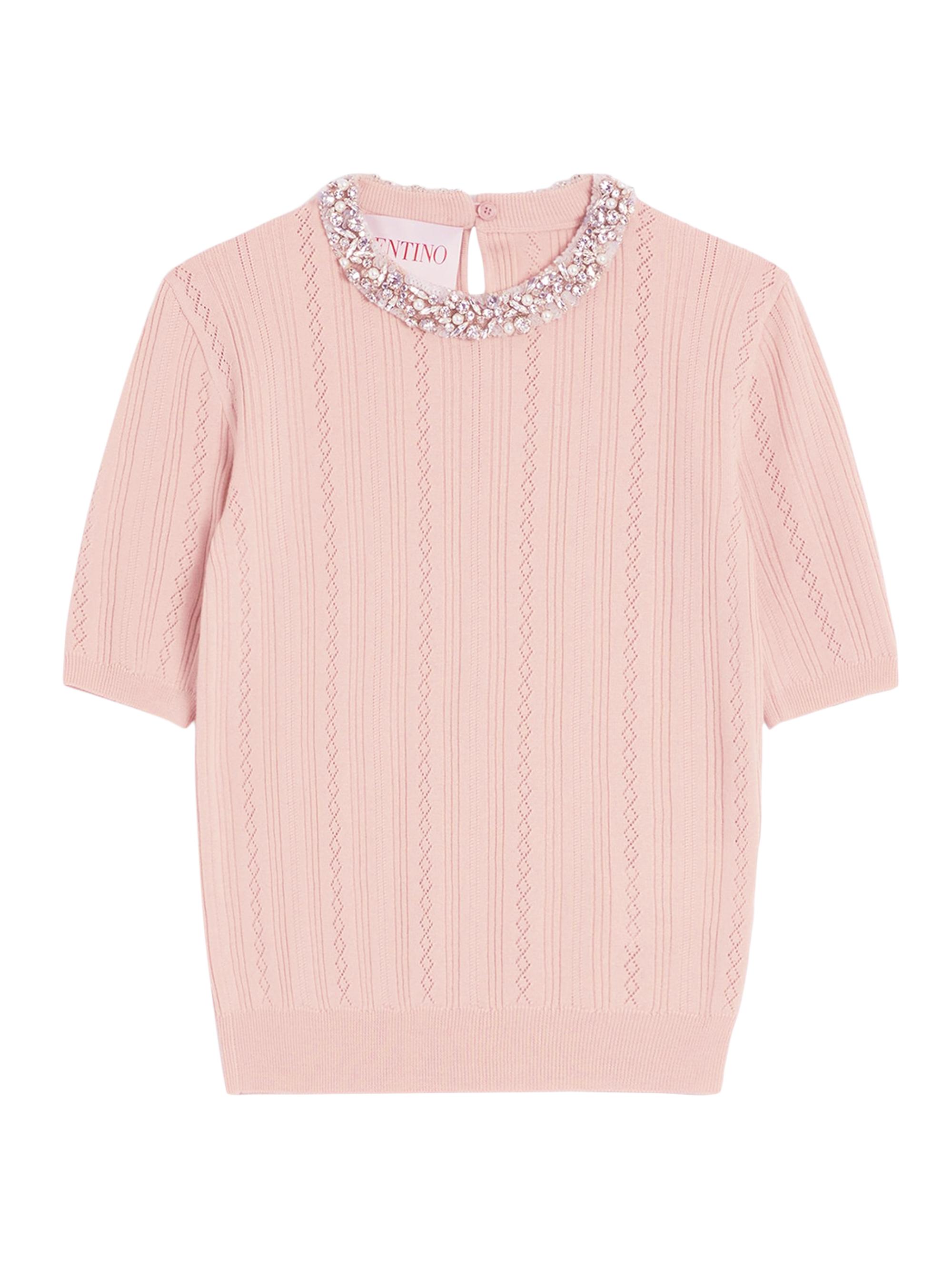 Valentino Garavani Women's Embroidered Wool Sweater - Pink