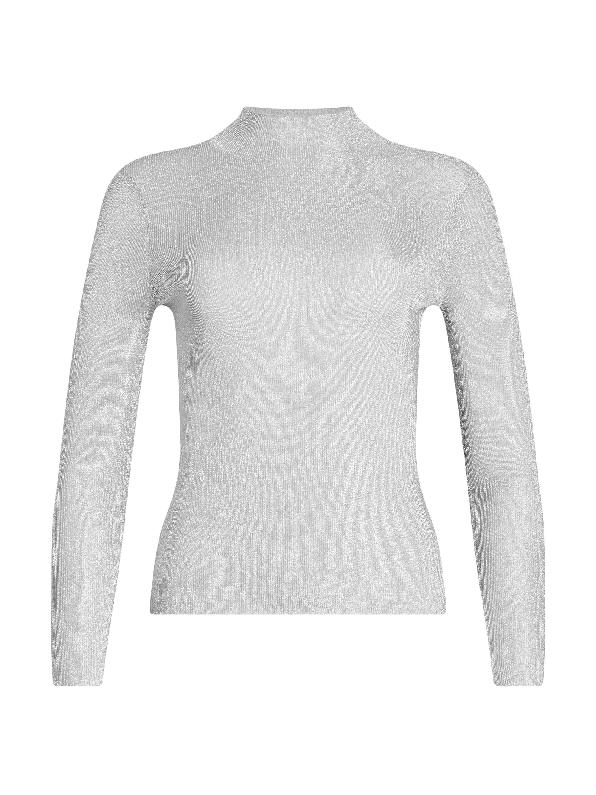 Ser.o.ya Women's Avery Metallic Knit Top - Silver