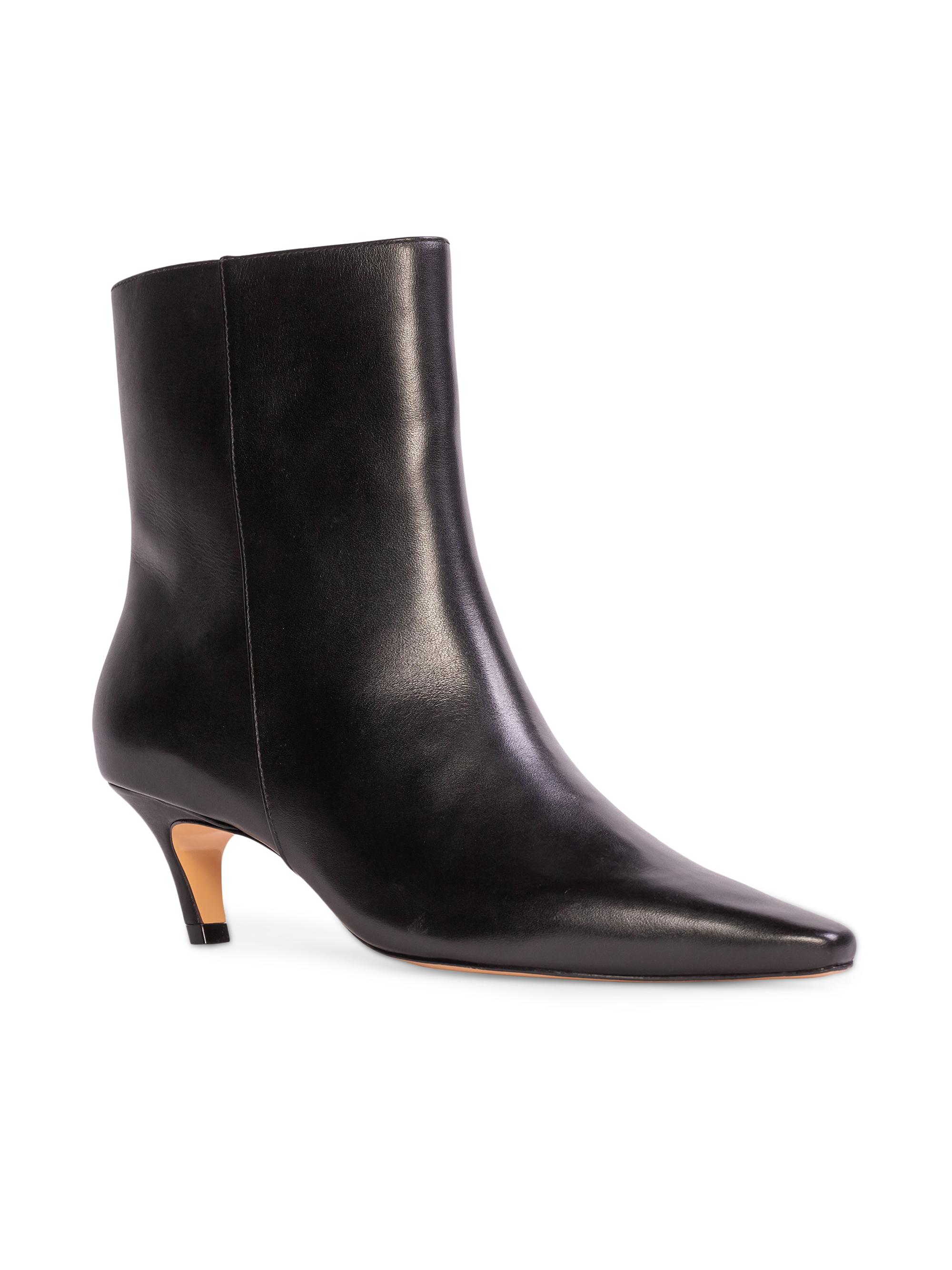 Black Suede Studio Avenue 50MM Mid Heel Boots | Saks Fifth