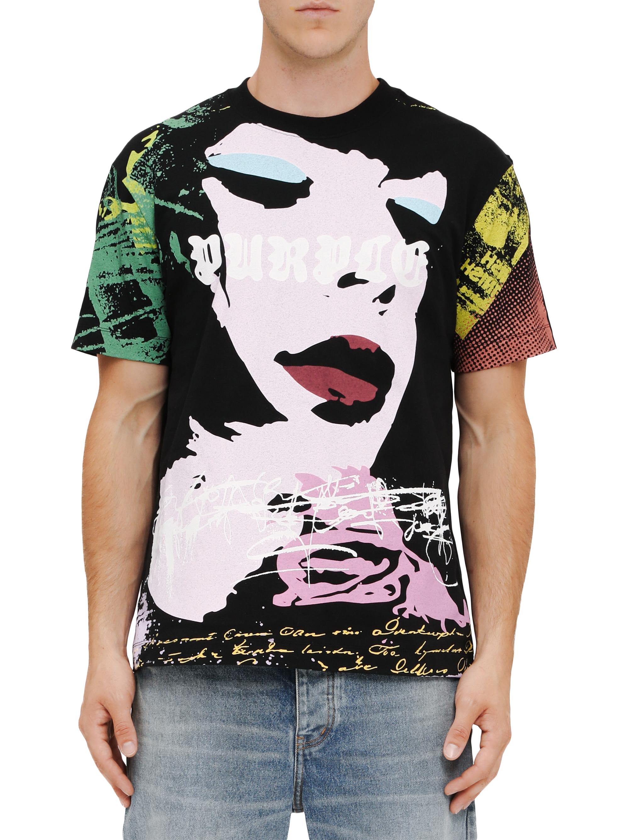 Purple Brand Men's Textured Cotton Jersey Crewneck T-Shirt - Black