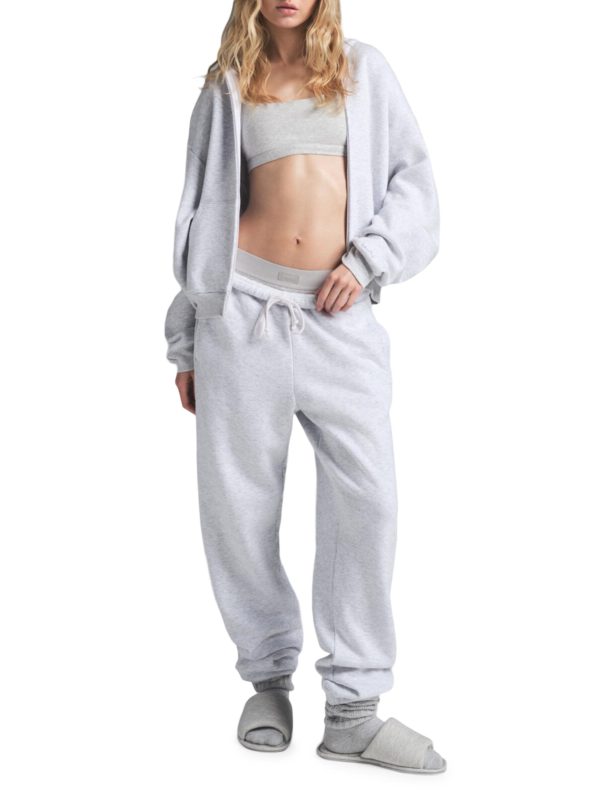 SKIMS Cotton Fleece Zip-Up Hoodie | Saks Fifth Avenue