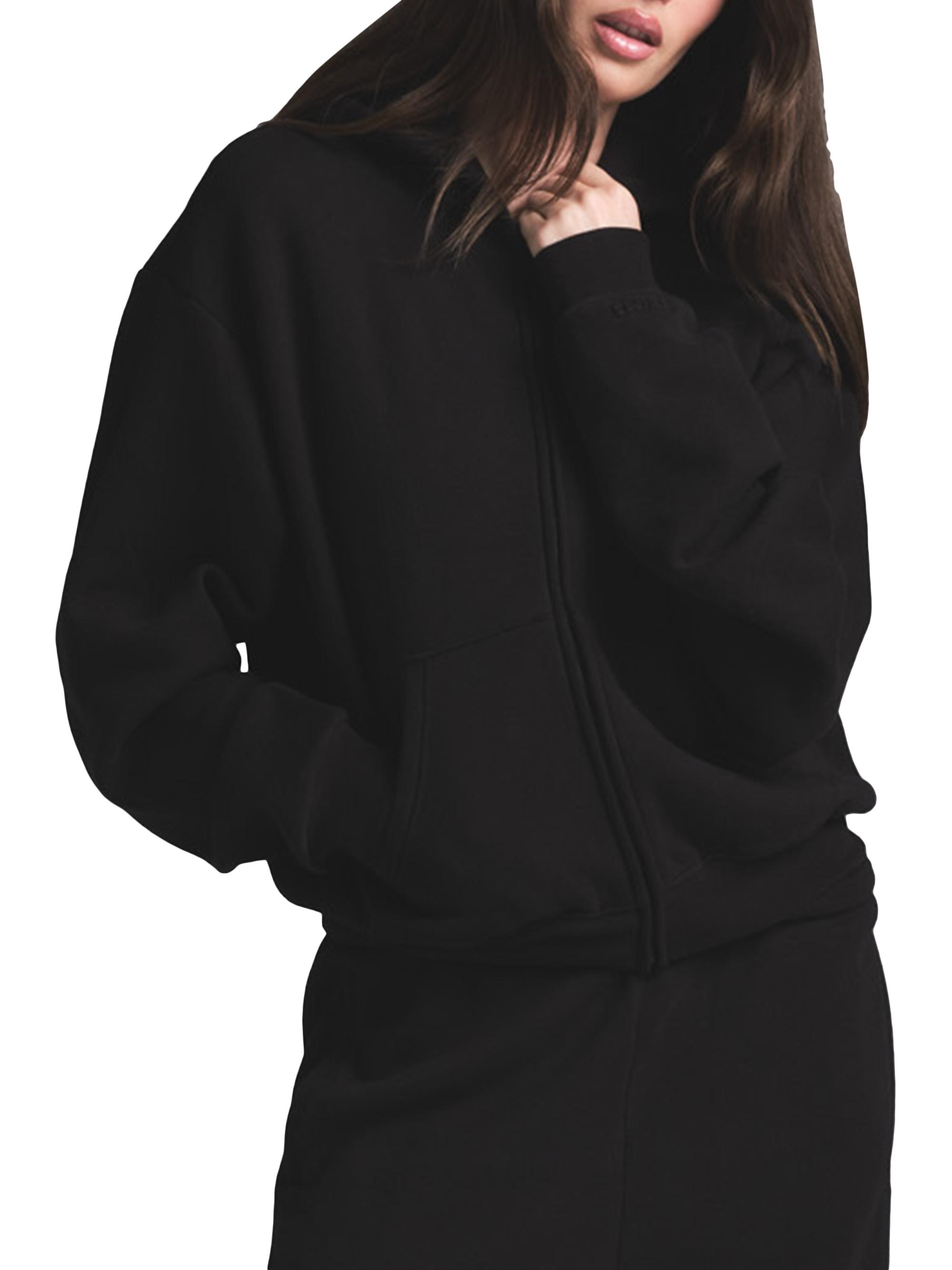 SKIMS Cotton Fleece Zip-Up Hoodie | Saks Fifth Avenue
