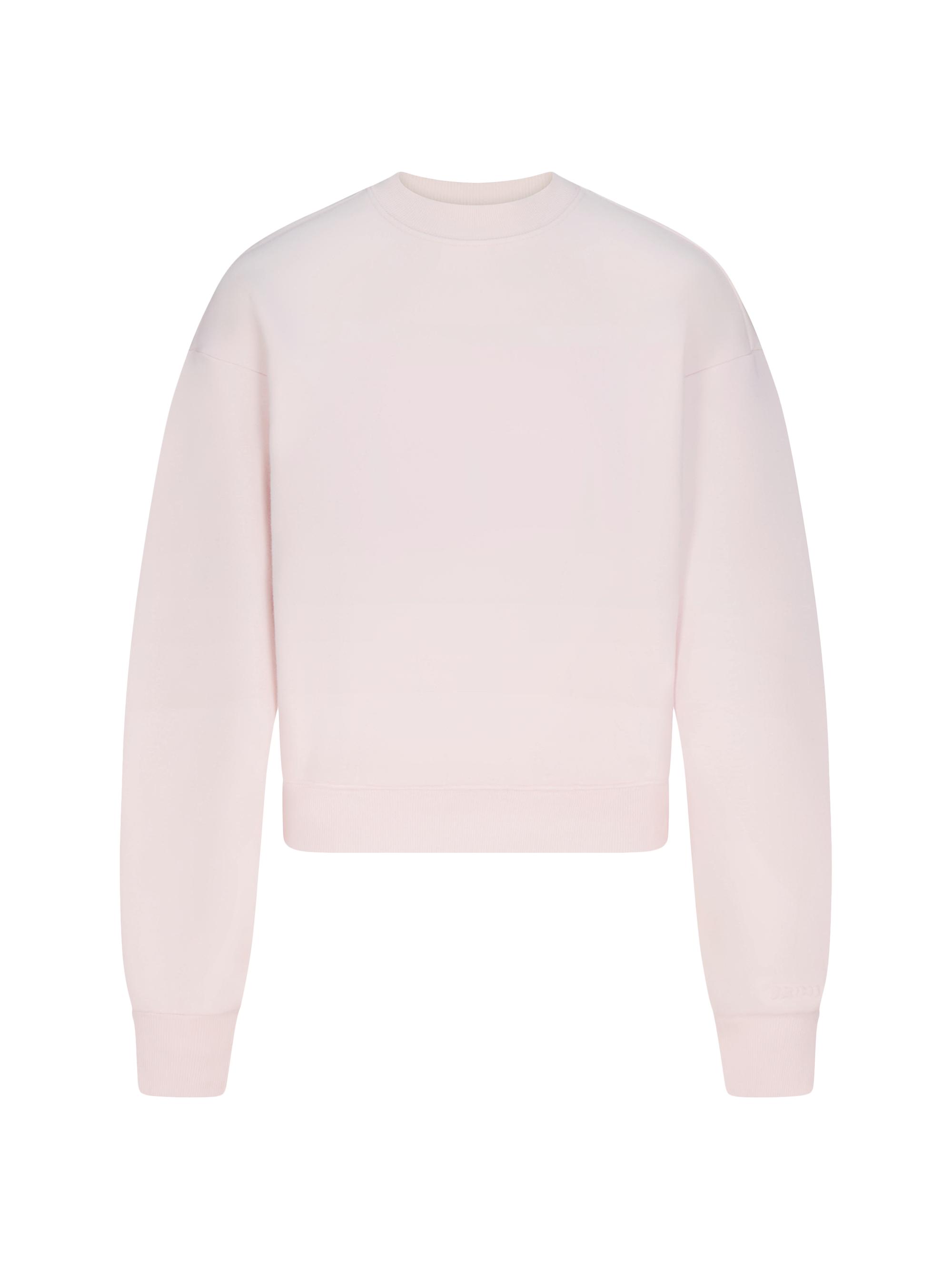 SKIMS Women's Cotton Fleece Crewneck Sweatshirt - Barely Pink