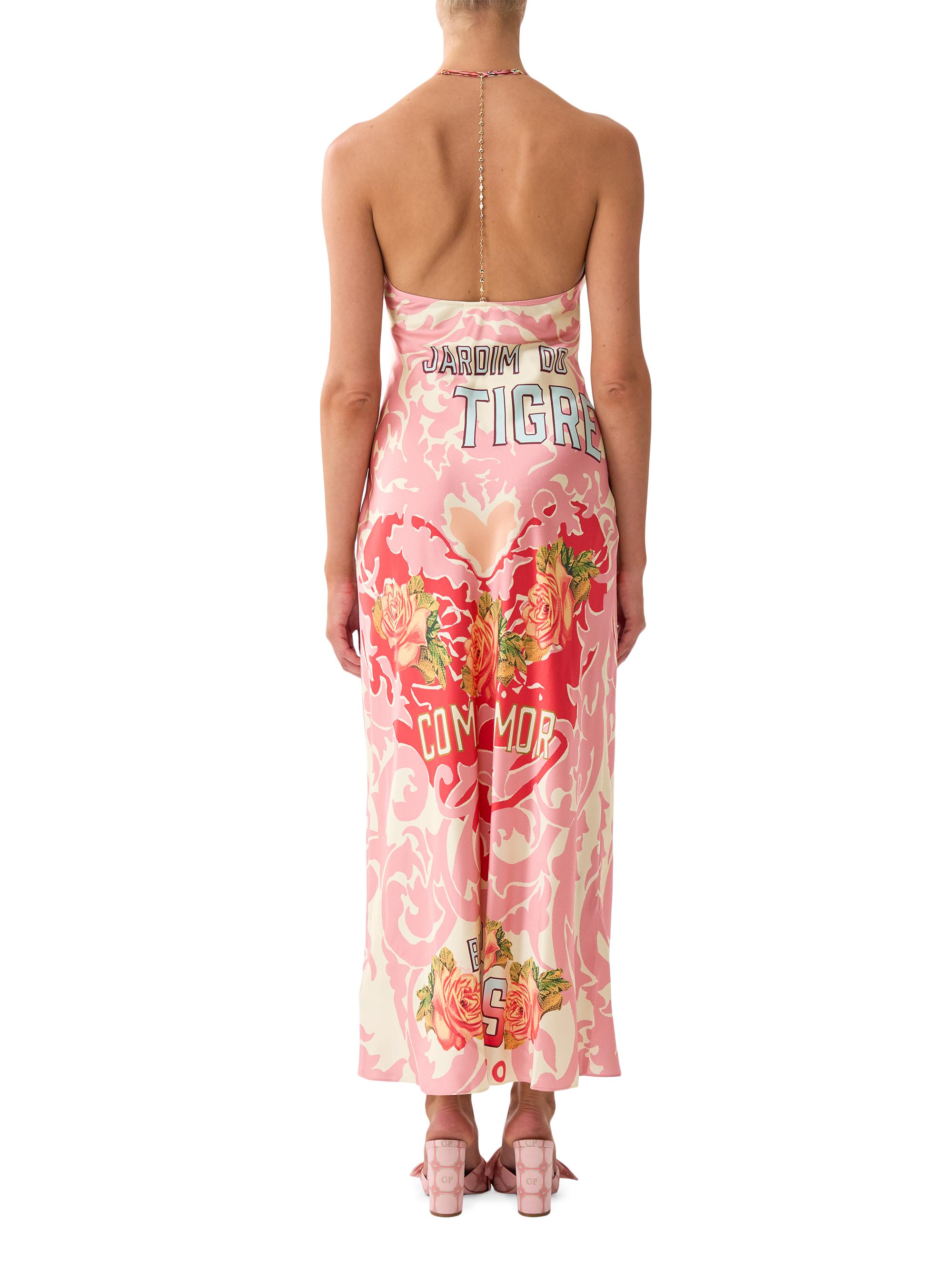 open lace back dress The Pink Porto Chain Detail Slip Dress main image 0