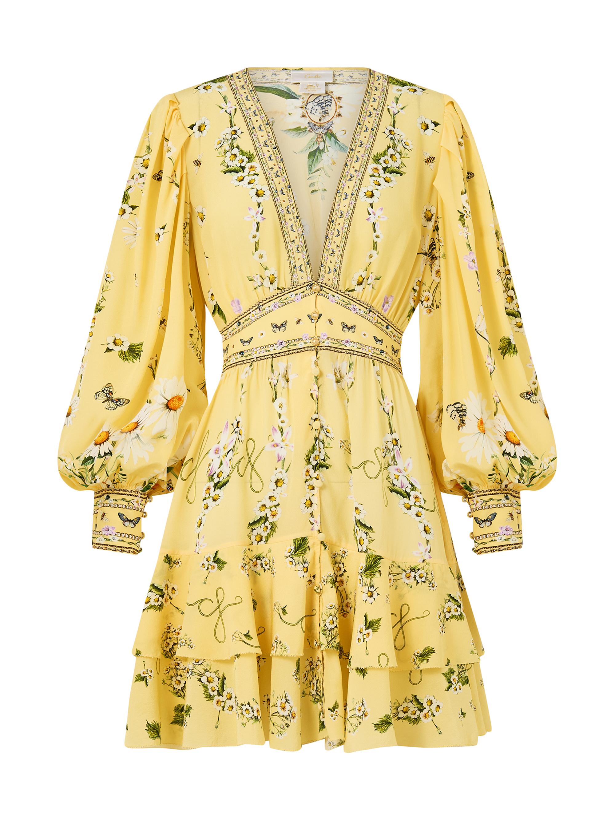 Camilla Daisy Chains Frill Silk Minidress | Saks Fifth Avenue