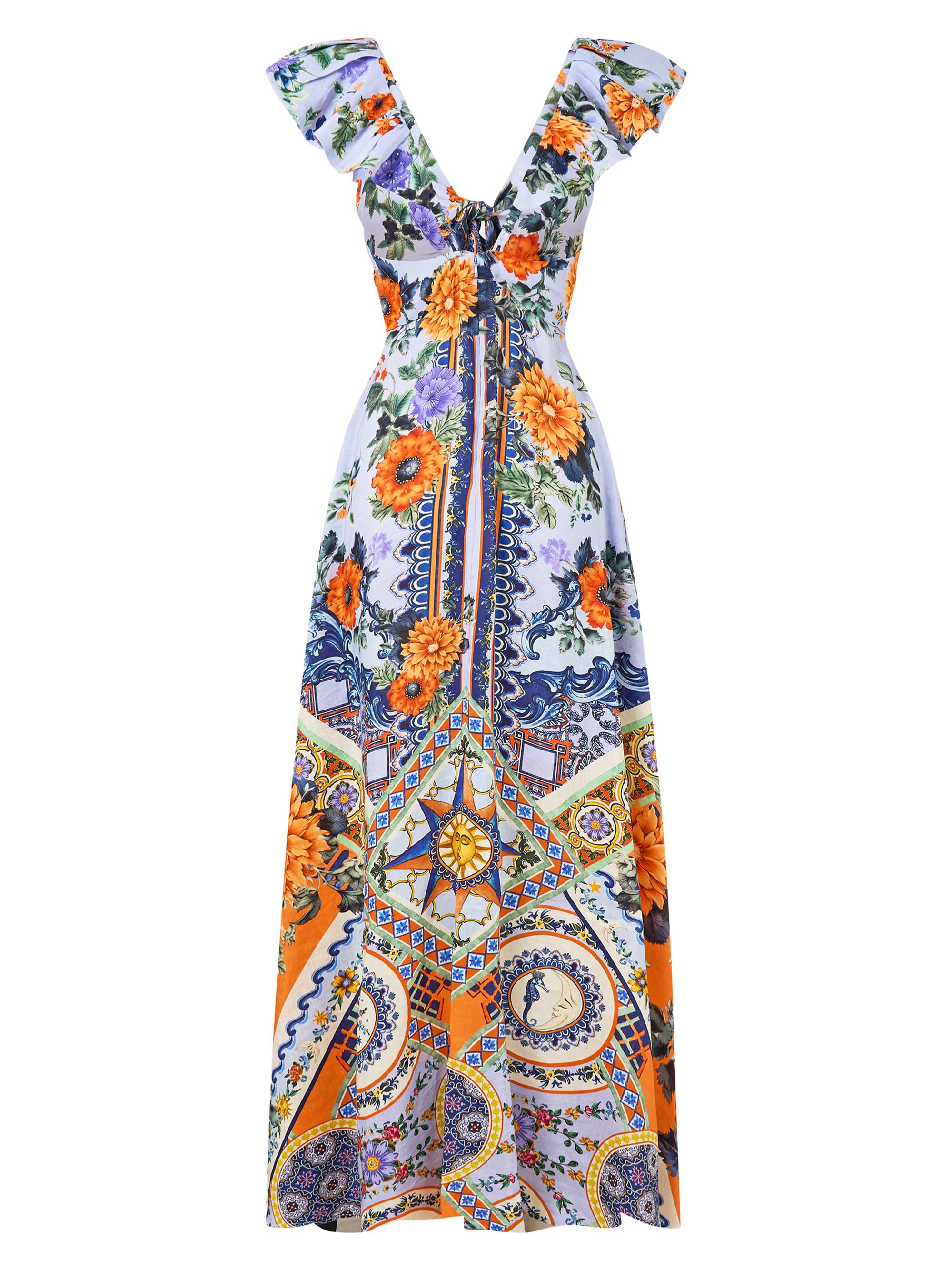 Camilla Luscious In Lisbon Linen-Silk Floral Maxi Dress | Saks Fifth Avenue