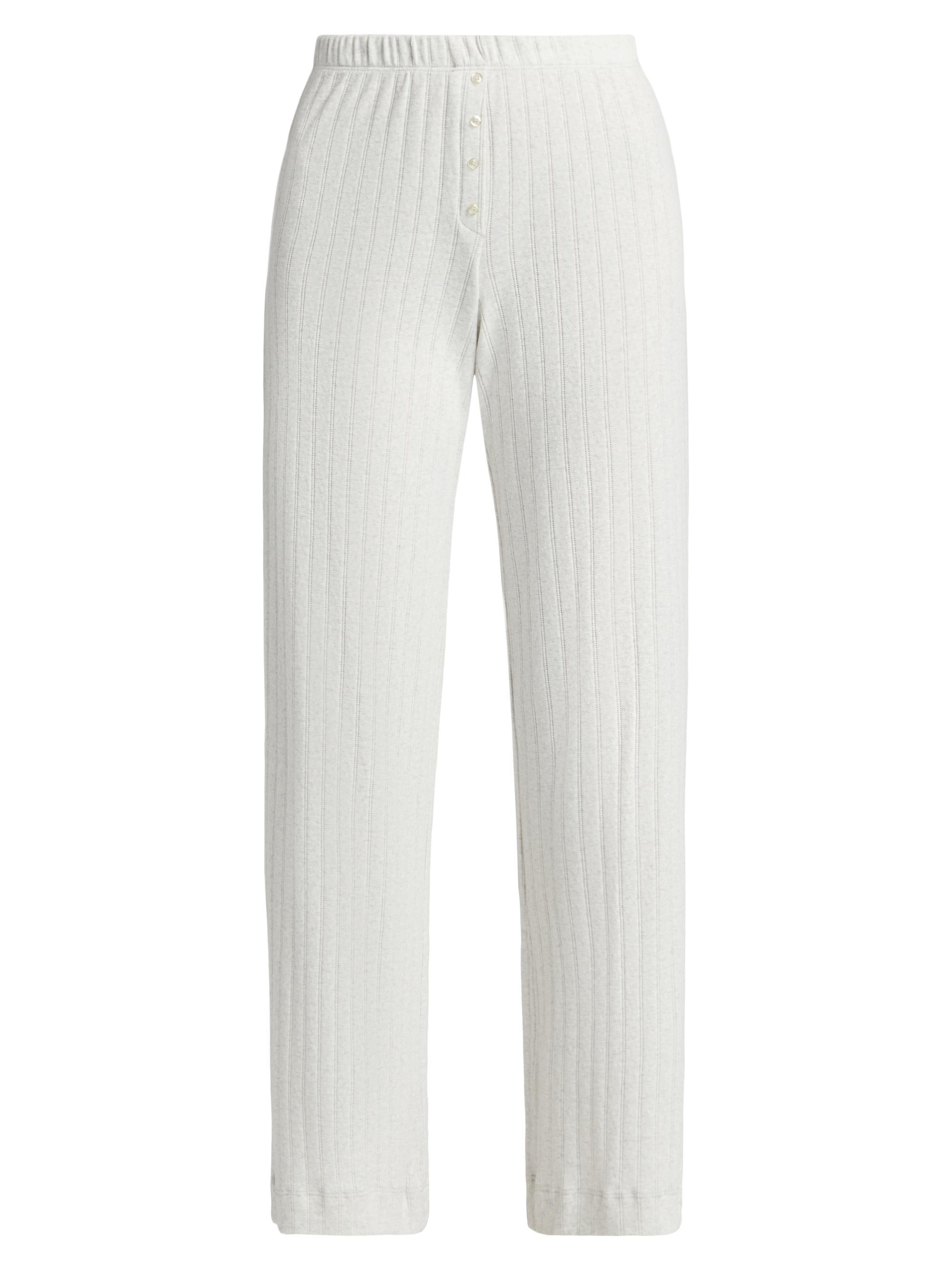 Leset Women's Pointelle Knit Boxer Pants - Cloud Melange