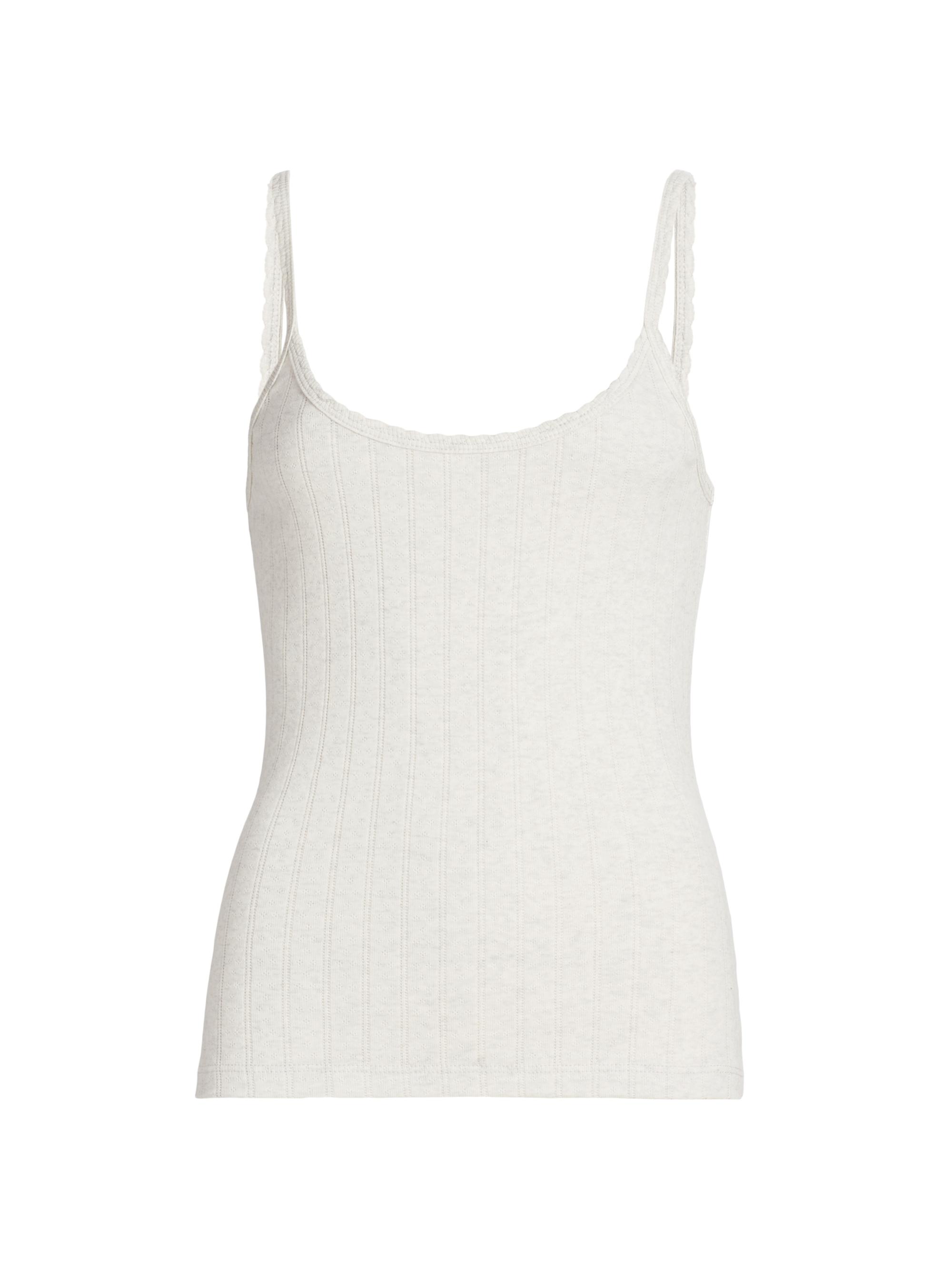 Leset Women's Pointelle Classic Tank Top - Cloud Melange