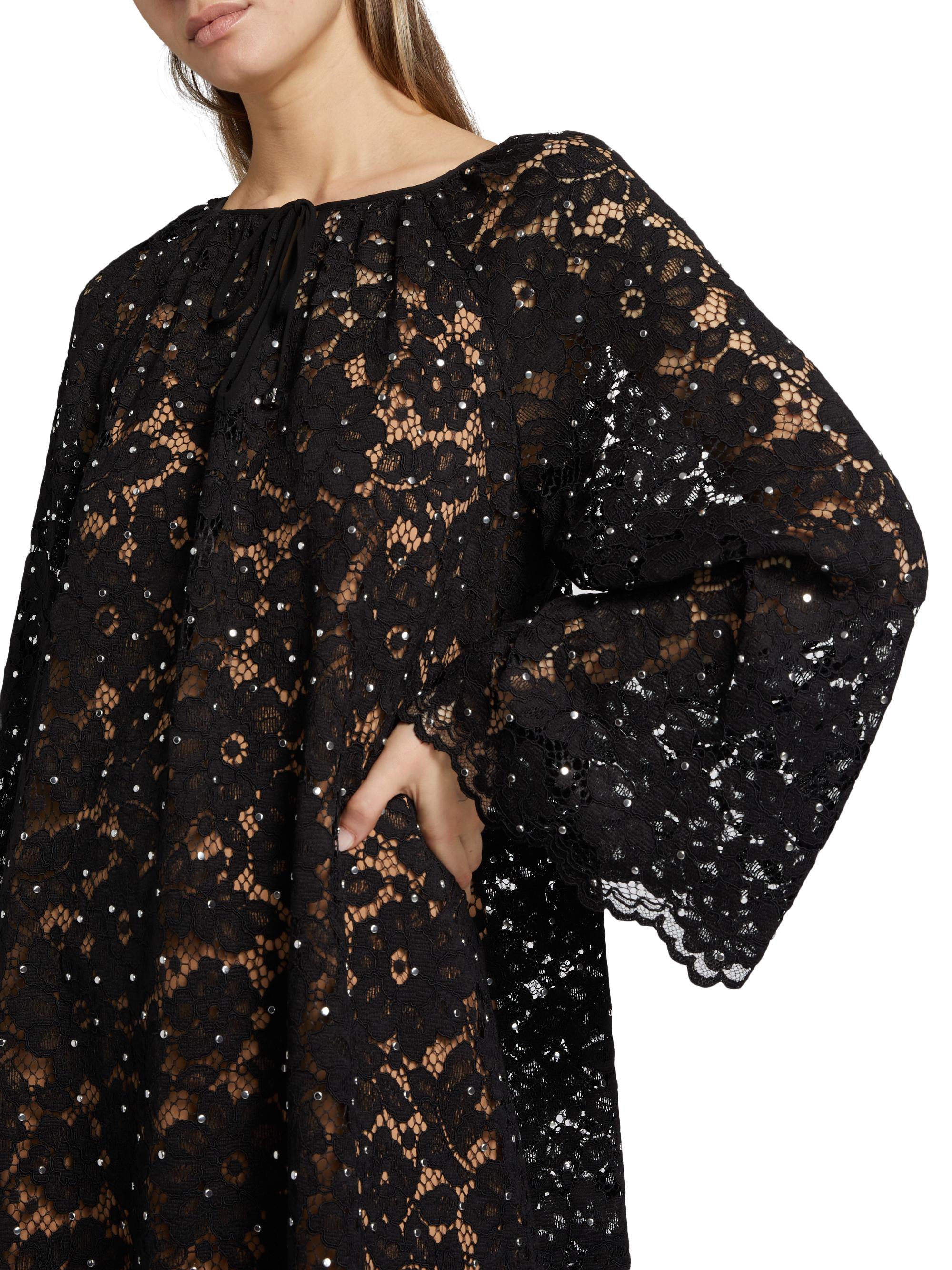 chinese dress ladies Michael Kors Women's Lace V-Neck Dress, Black, XXS at Amazon Women's  Clothing store main image 0