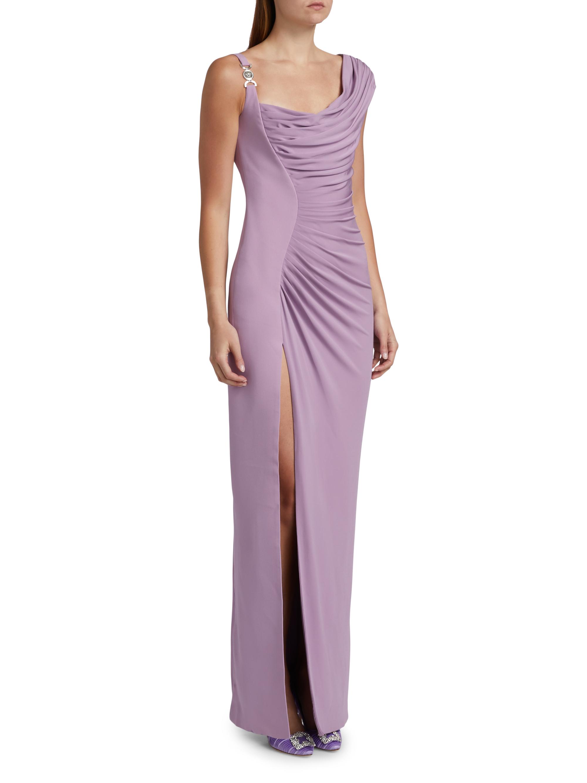 Versace Asymmetric Draped Crepe Jersey Gown | Saks Fifth Avenue