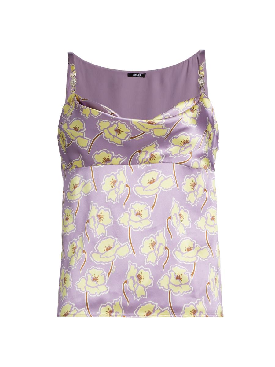 Collared 'Versace' Blouse with Smocked Sleeves main image 0