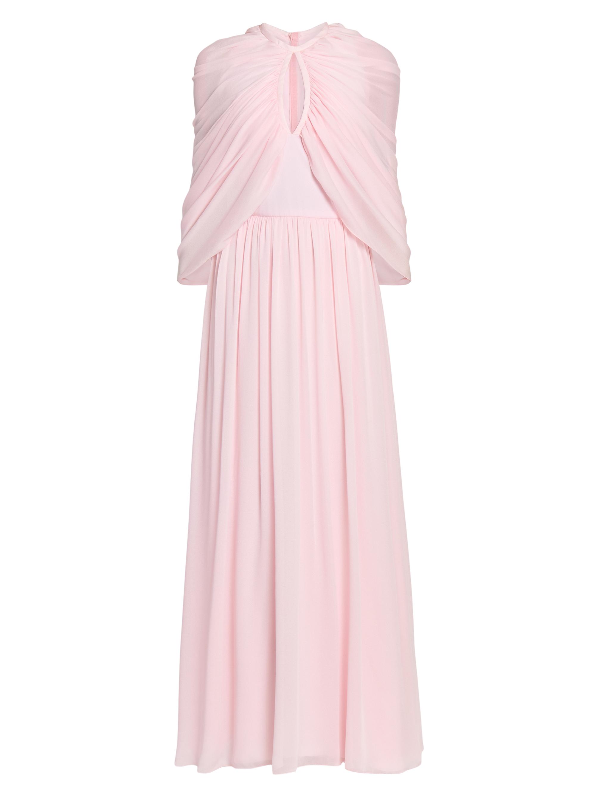 Giambattista Valli Women's Keyhole Cape Chiffon Silk Gown - Quartz Rose