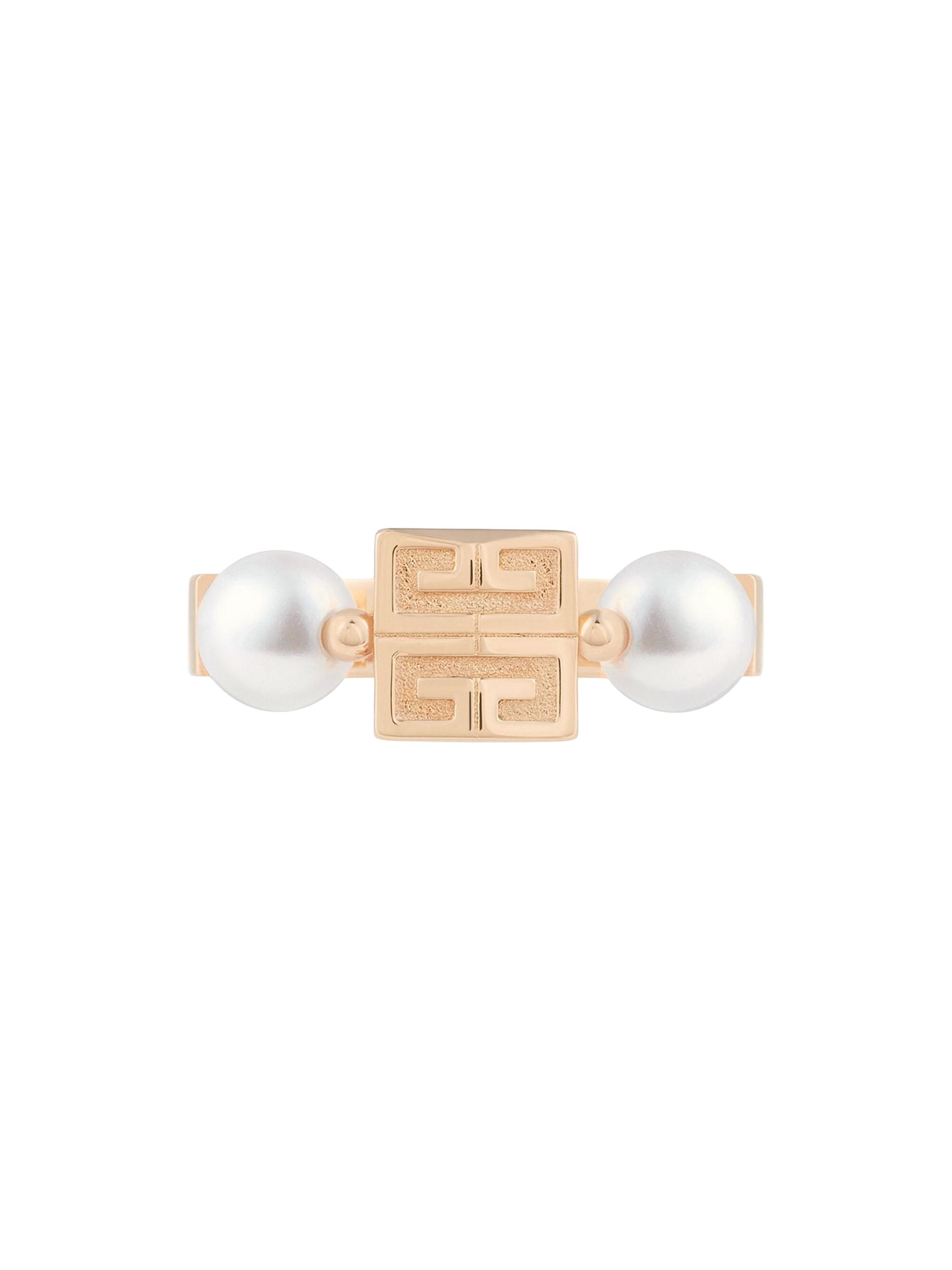 Givenchy Women's 4G Ring in Metal with Pearls - Rose Golden White