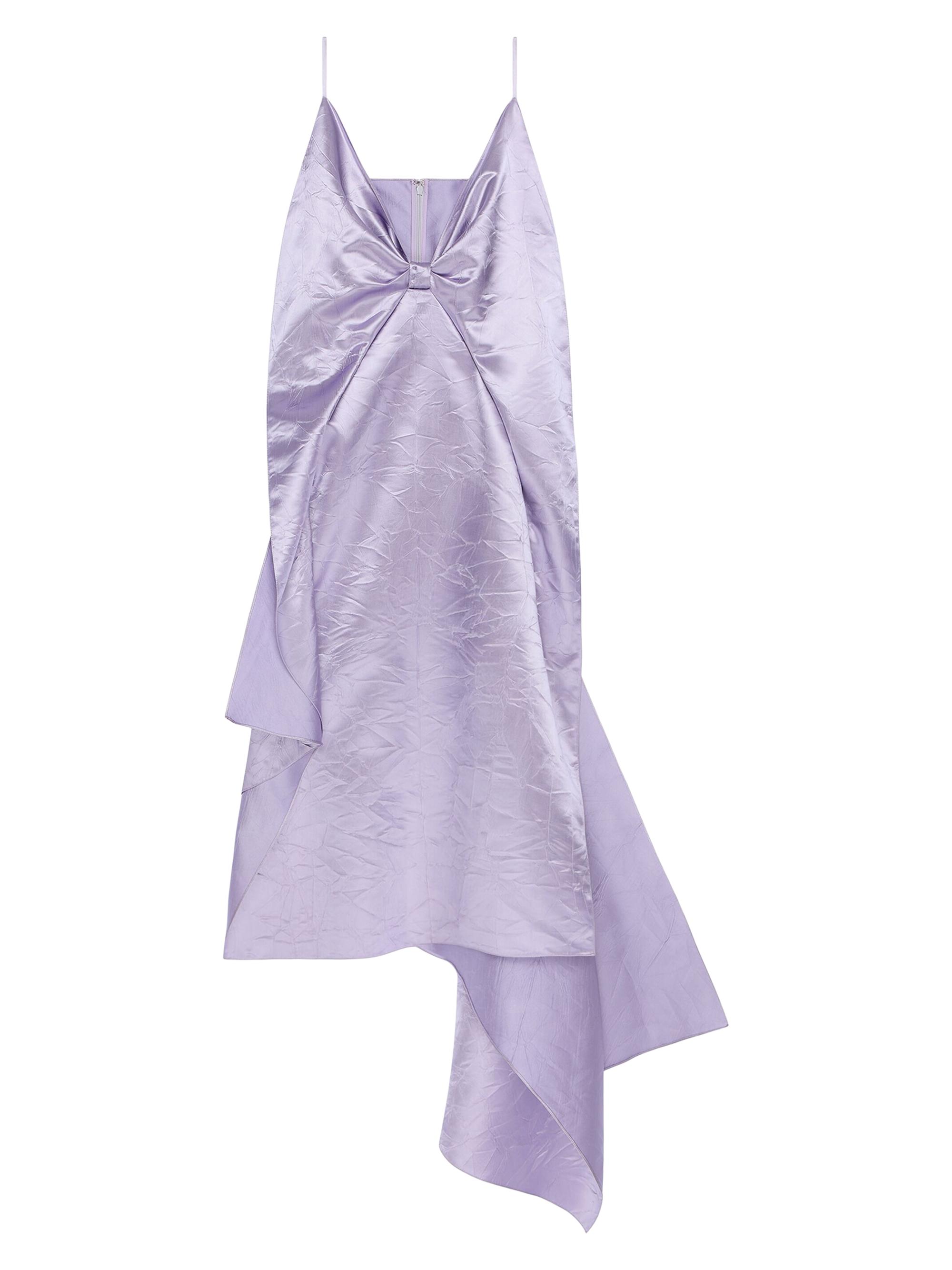 Givenchy Women's Asymmetric Dress in Satin with Oversized Bow - Lavender