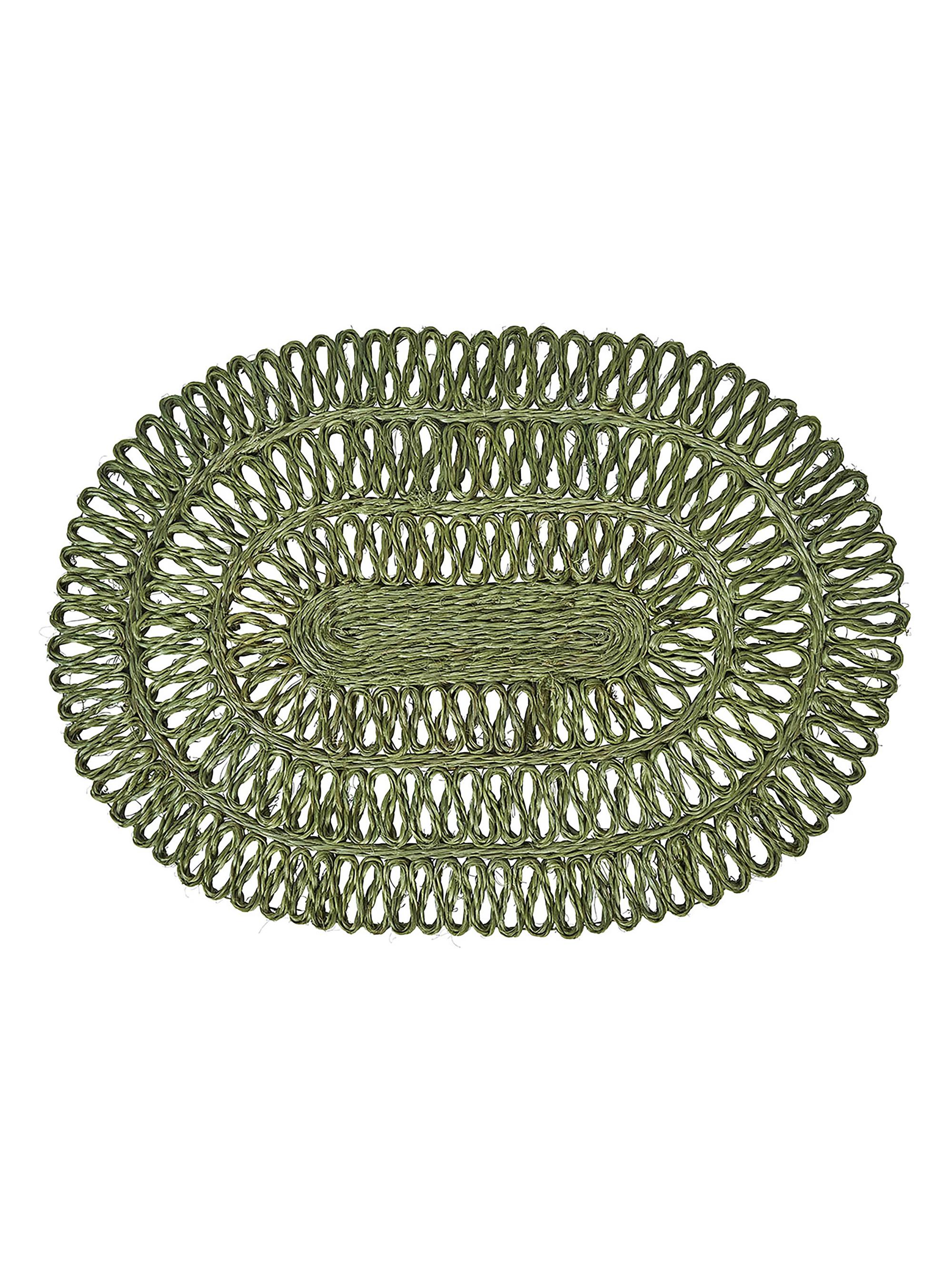 Juliska Straw Loop Oval Placemat - Green