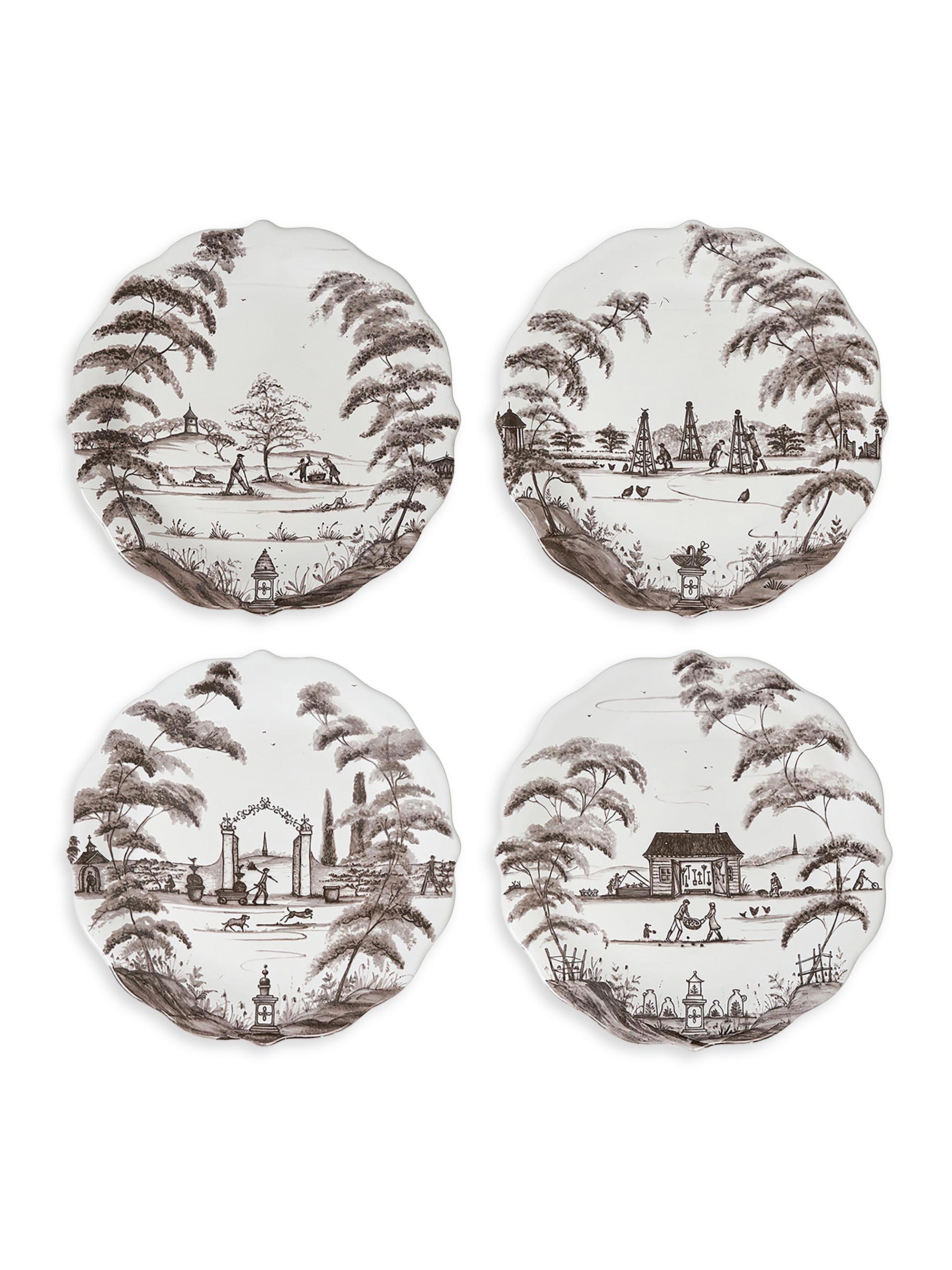 Juliska Country Estate 4-Piece Party Plate Set - Grey