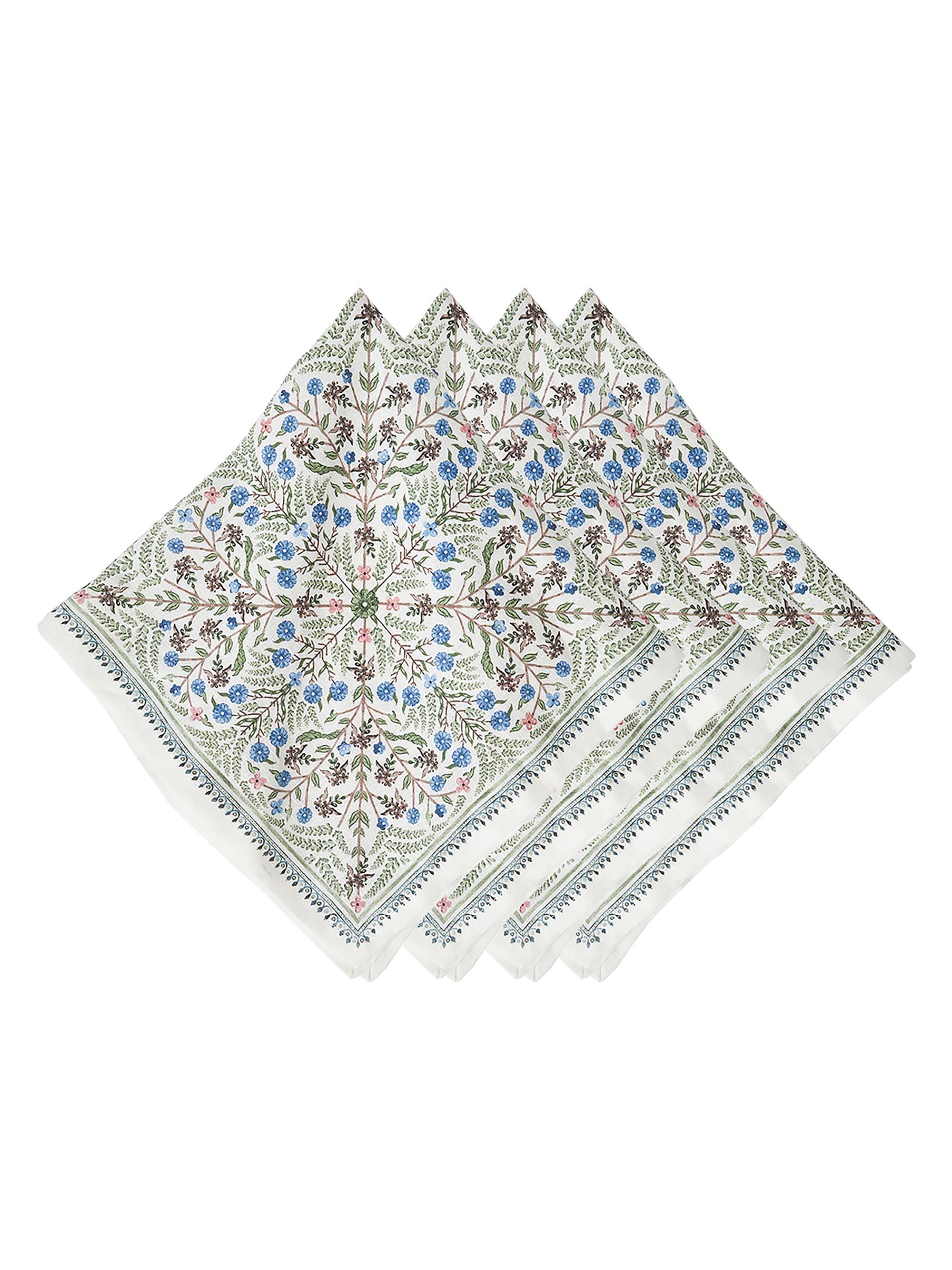 Juliska Seville Villa Napkins 4-Piece Set - Blue