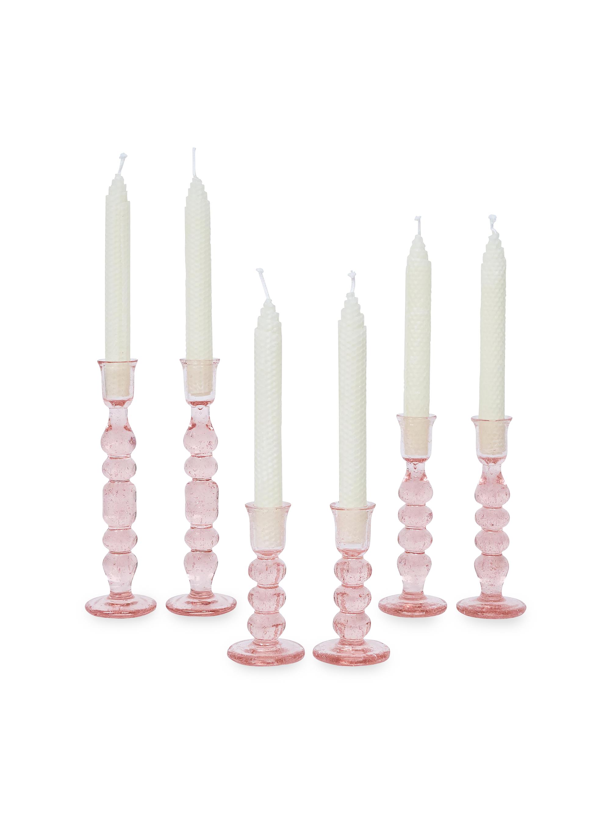 Juliska Provence Candlesticks 2-Piece Set - Pink Small