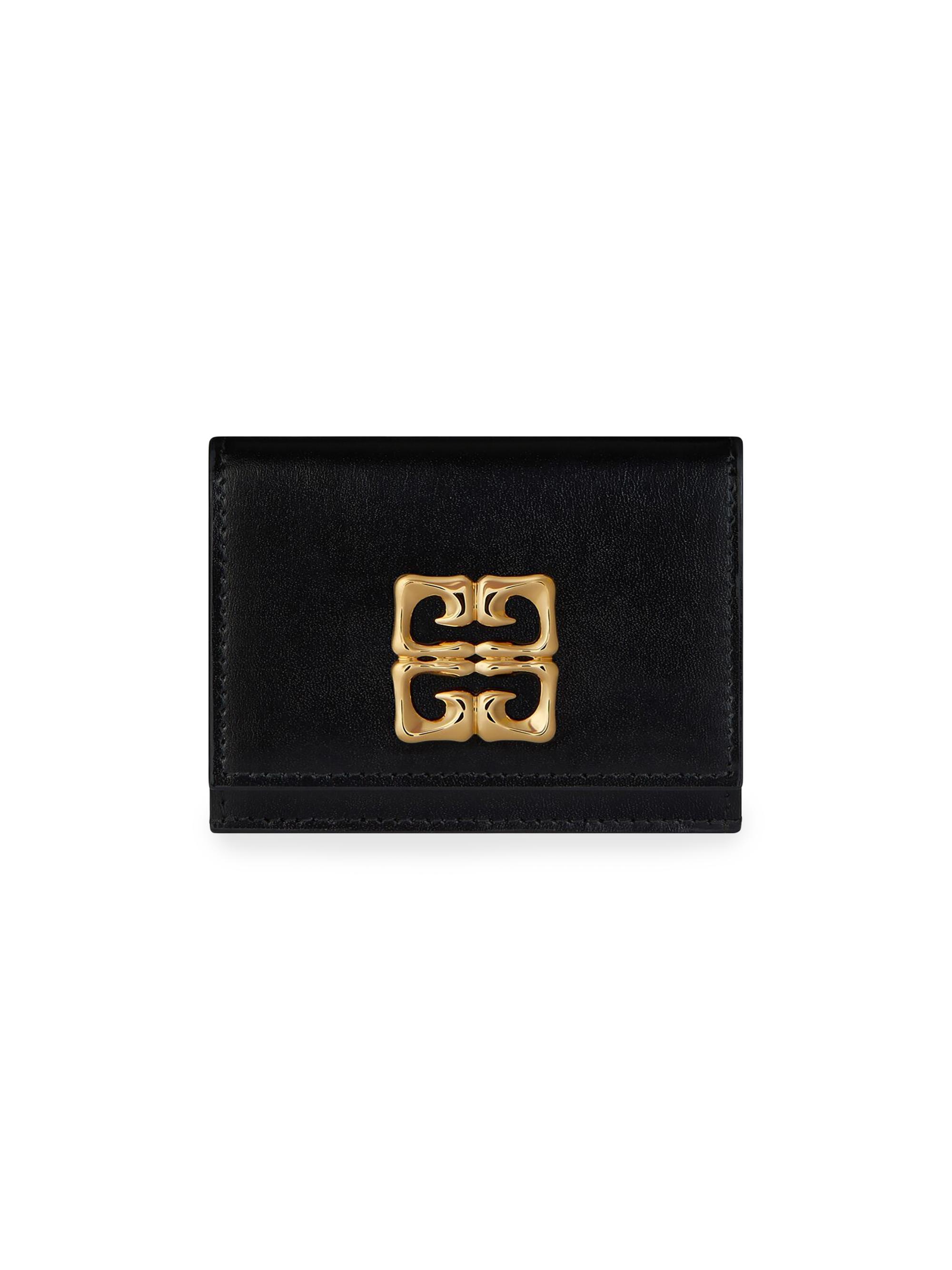 Givenchy Women's 4G Liquid Card Holder in Box Leather - Black