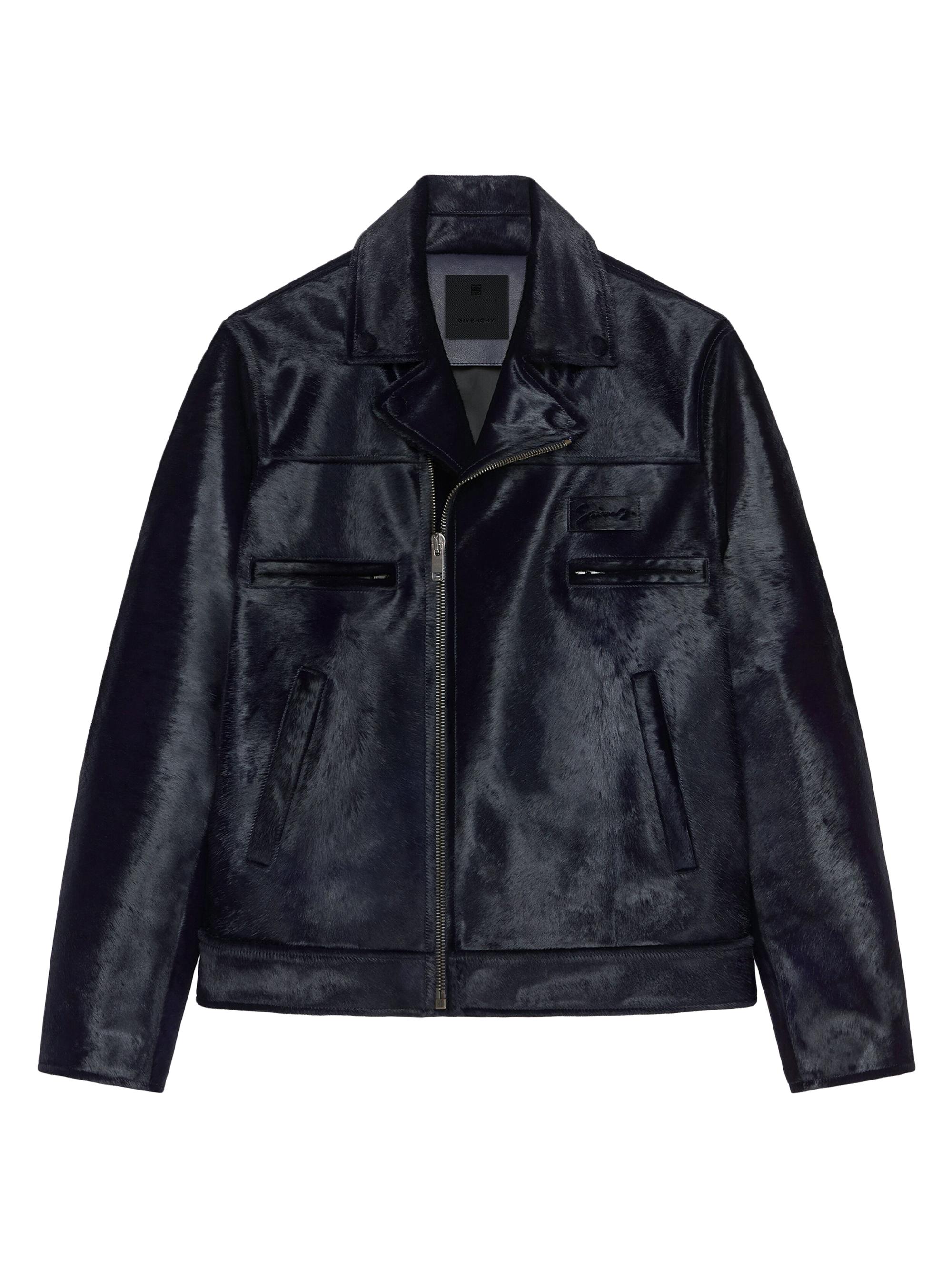 Givenchy Men's Biker Jacket in Leather - Dark Blue