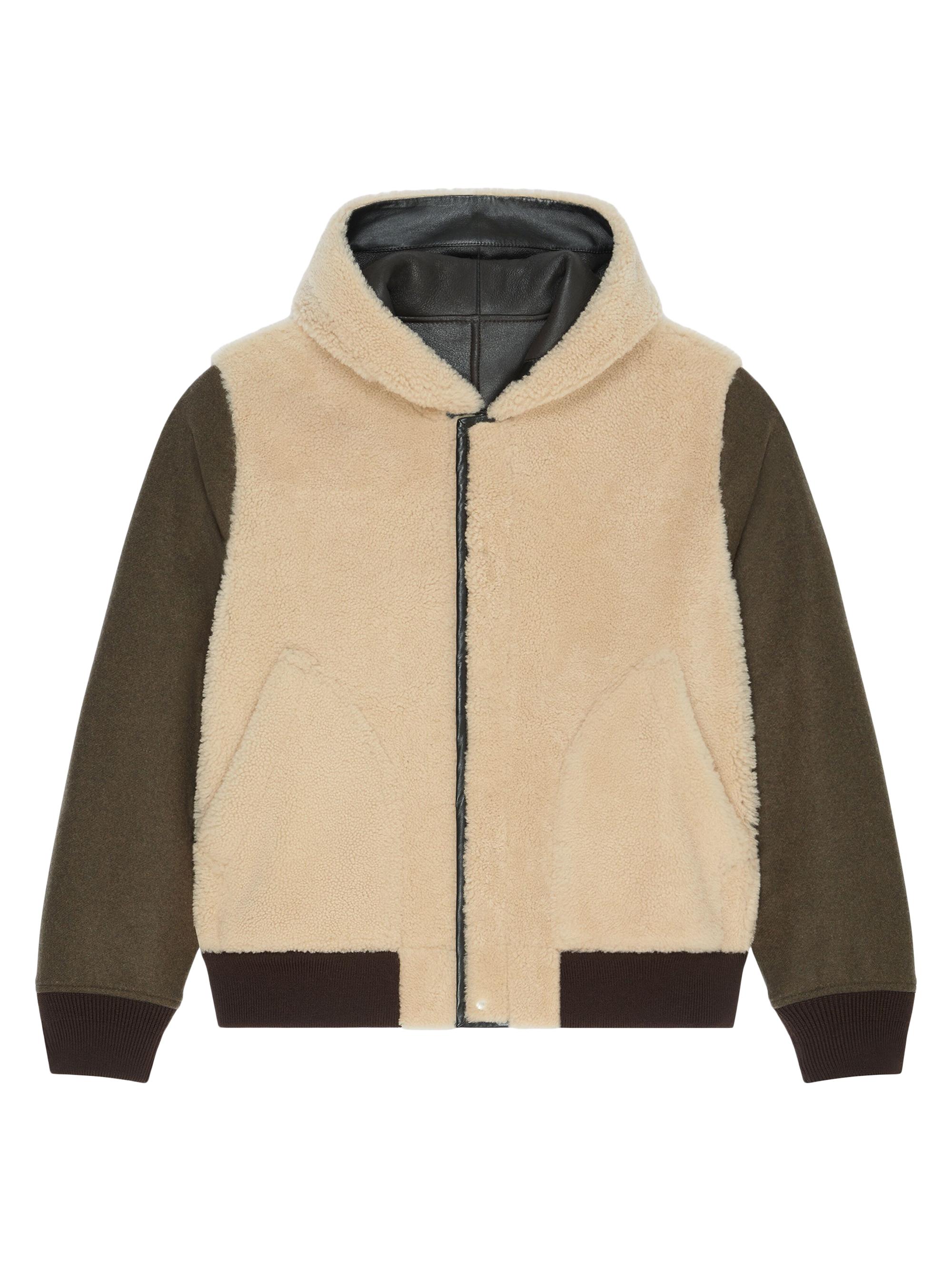 Givenchy Men's Reversible Varsity Jacket in Leather and Shearling - Brown Beige