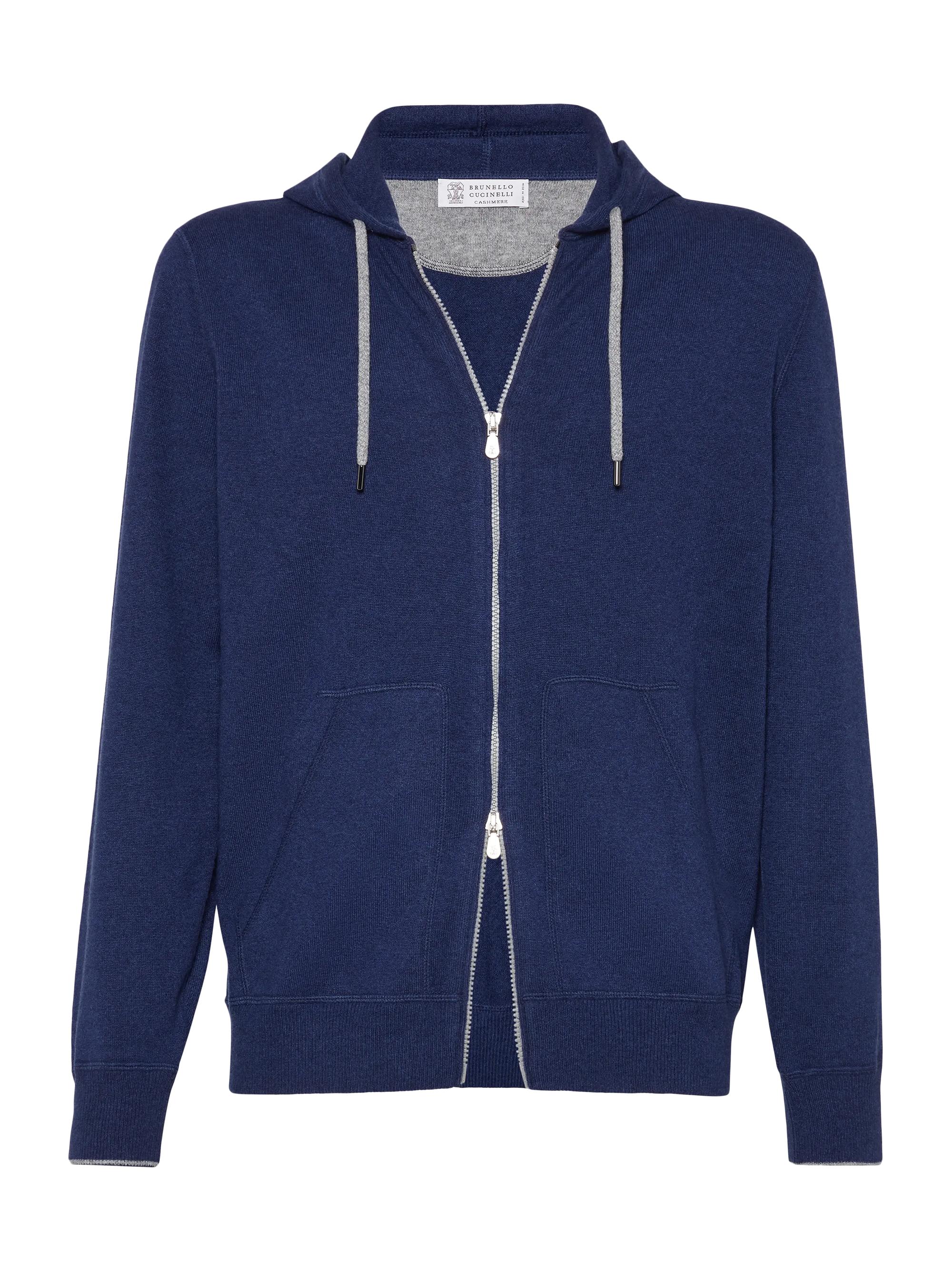 Brunello Cucinelli Men's Cashmere Sweatshirt Style Sweater - Azure