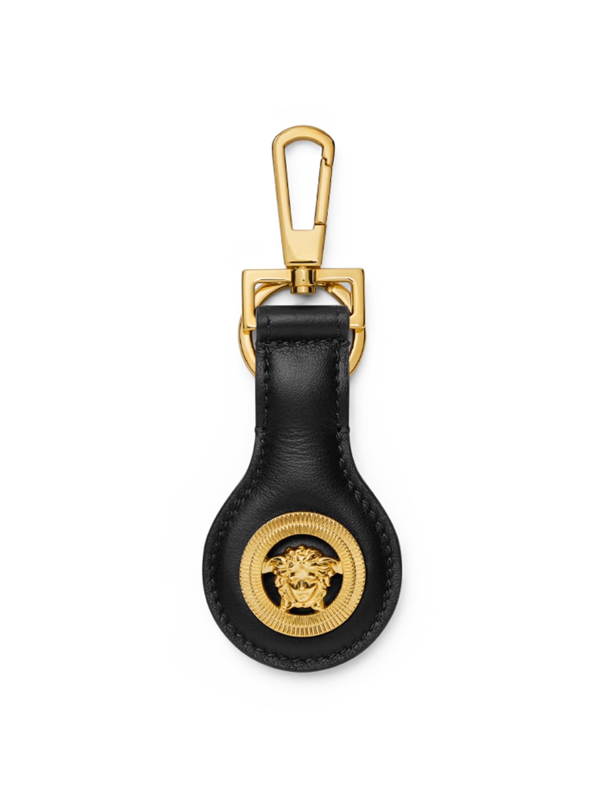Versace Men's Medusa Leather Keyring - Black  Gold