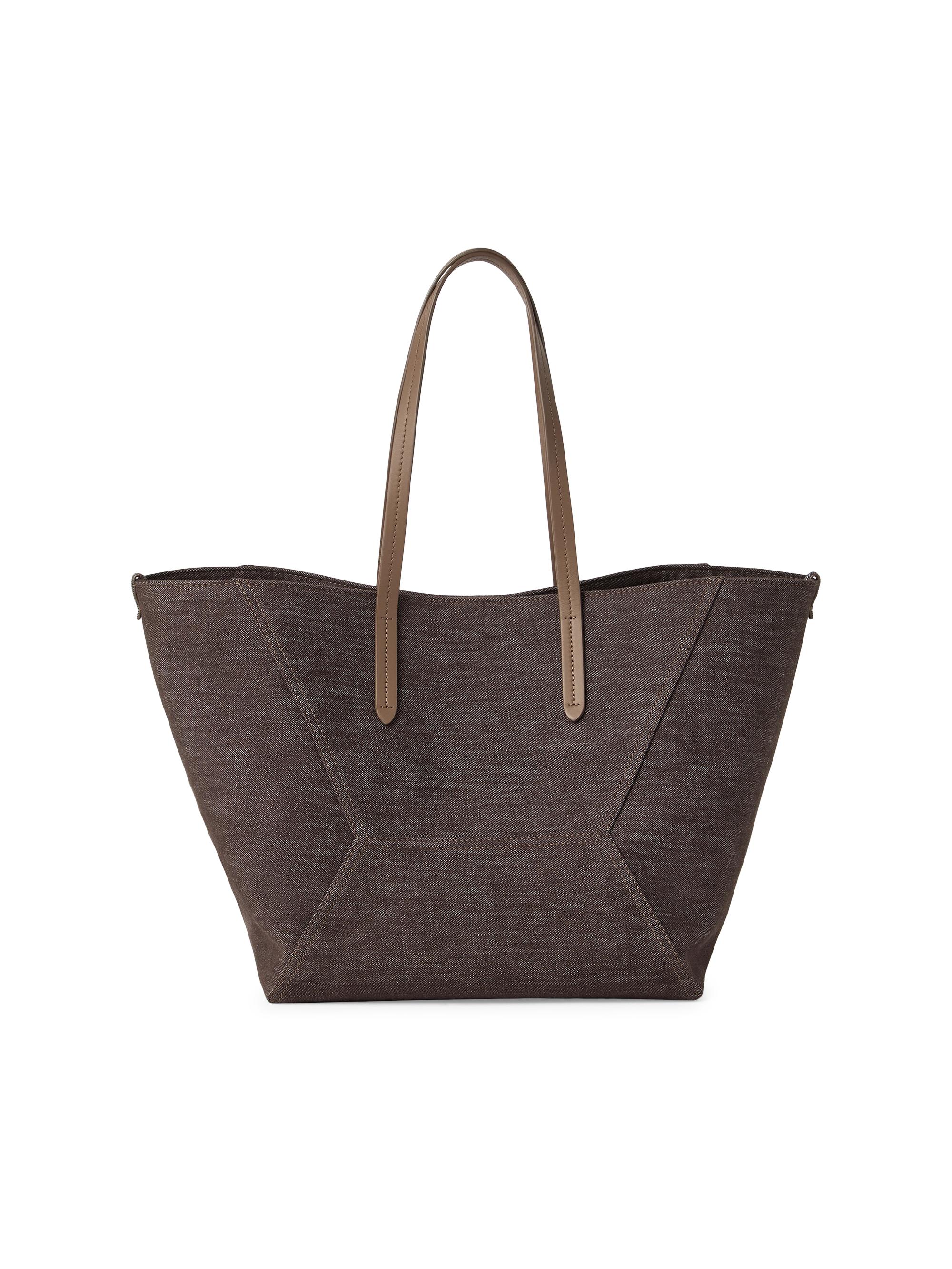 Brunello Cucinelli Women's Duo Bag in No Fade Denim - Chocolate