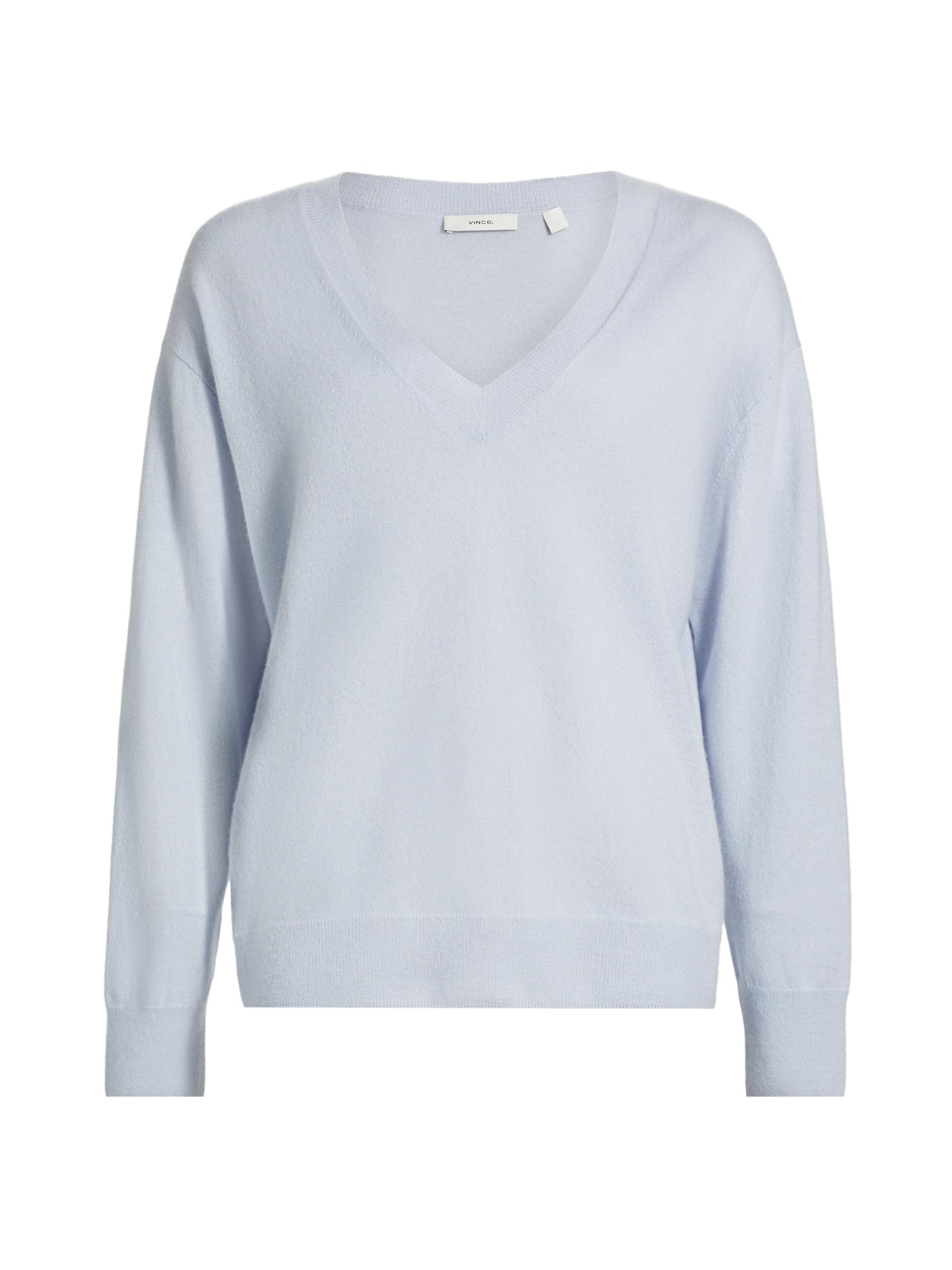 Vince Women's V-Neck Cashmere-Silk Sweater - Dark Sky Mist