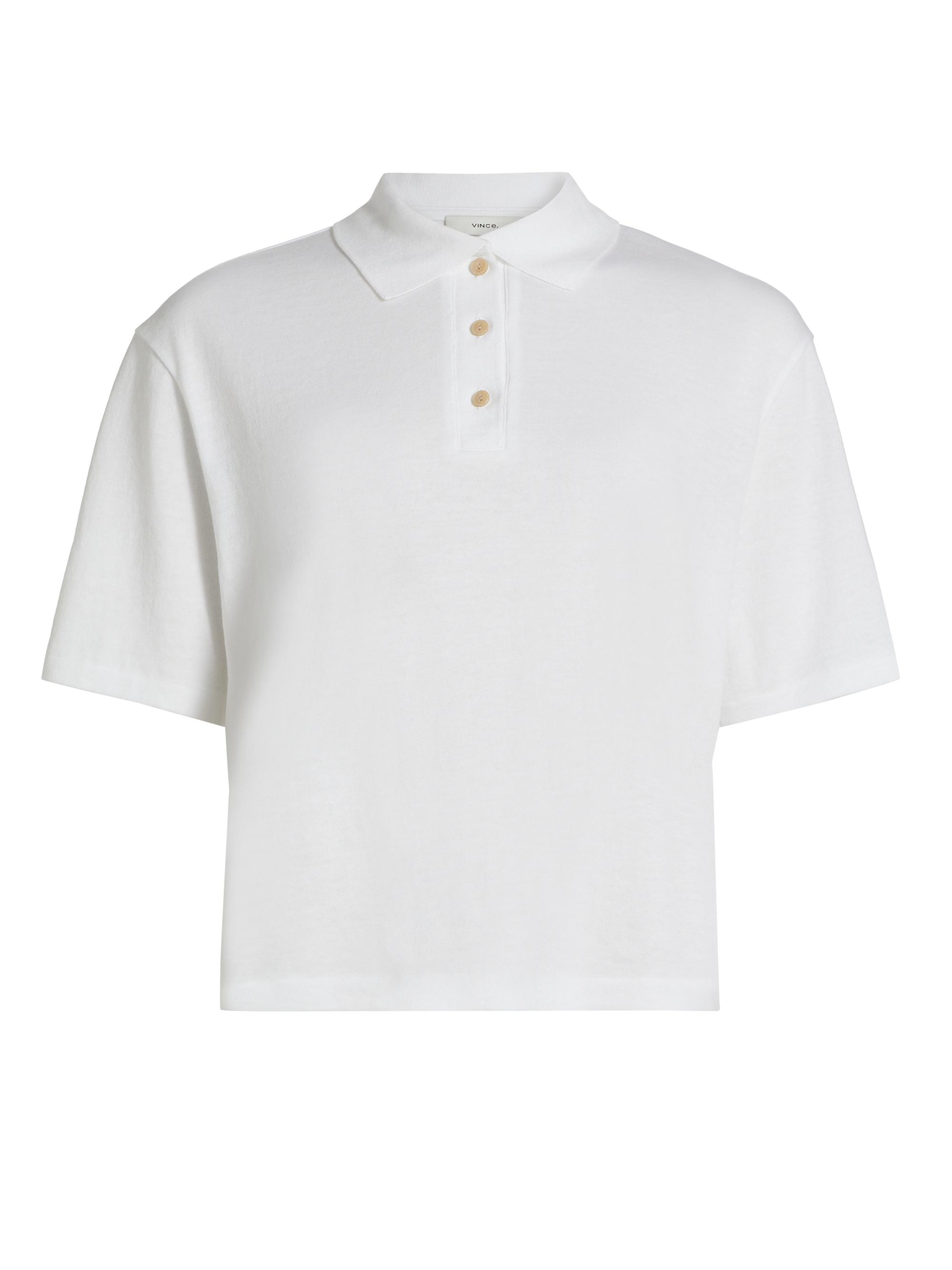 Vince Women's Easy Cotton Polo Shirt - Optic White