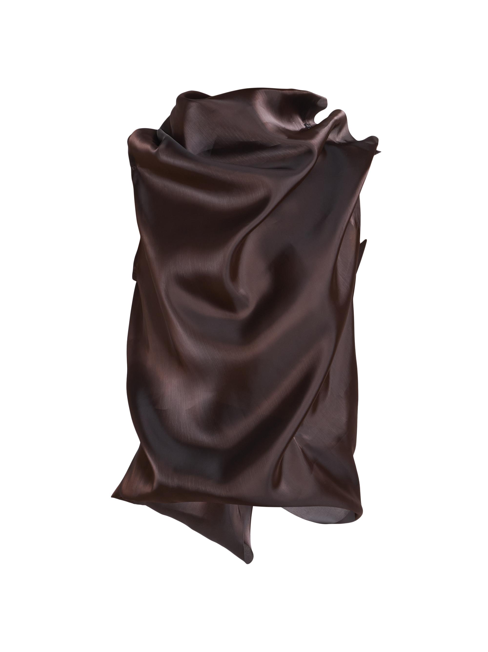 Issey Miyake Women's Eau Draped Taffeta Top - Nasu Brown