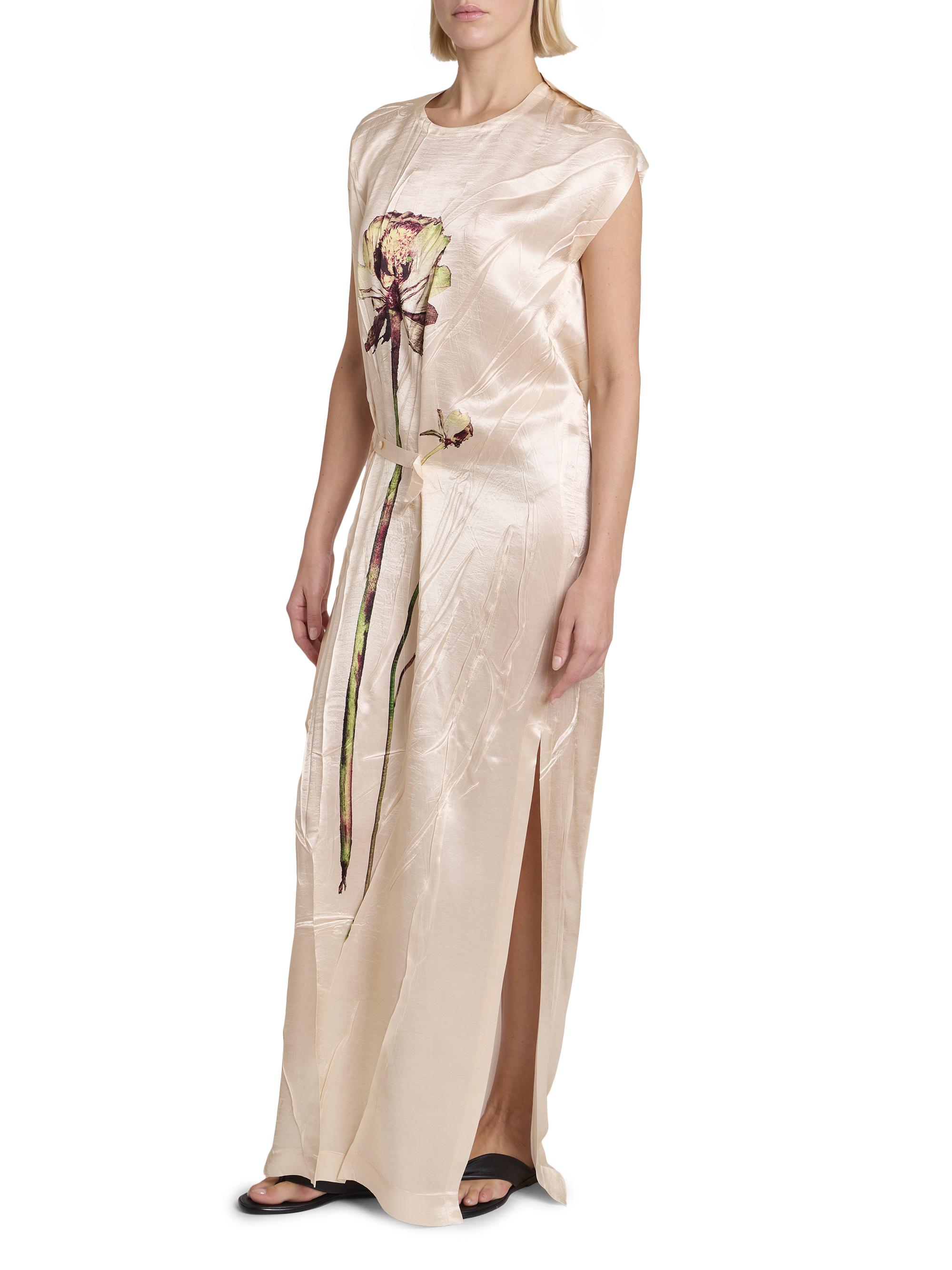 Issey Miyake Pressed Flora Satin Maxi Dress | Saks Fifth Avenue