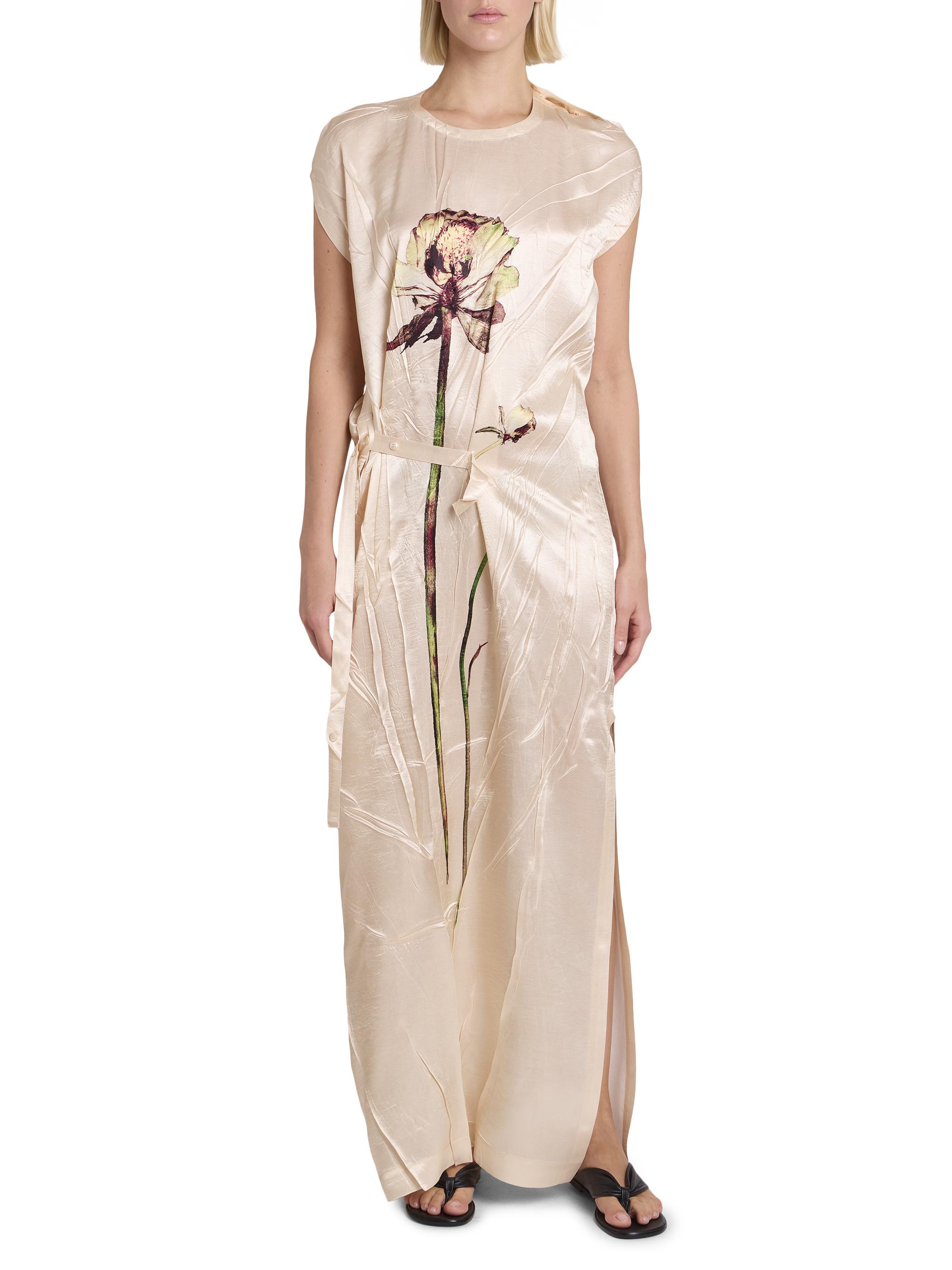 Issey Miyake Pressed Flora Satin Maxi Dress | Saks Fifth Avenue