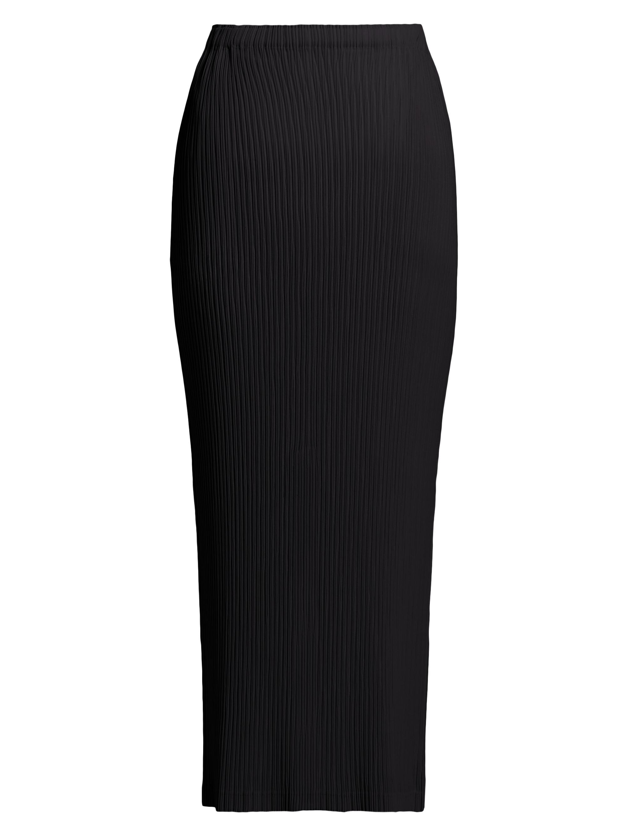 Issey Miyake Women's Hatching Pleats Maxi Skirt - Black